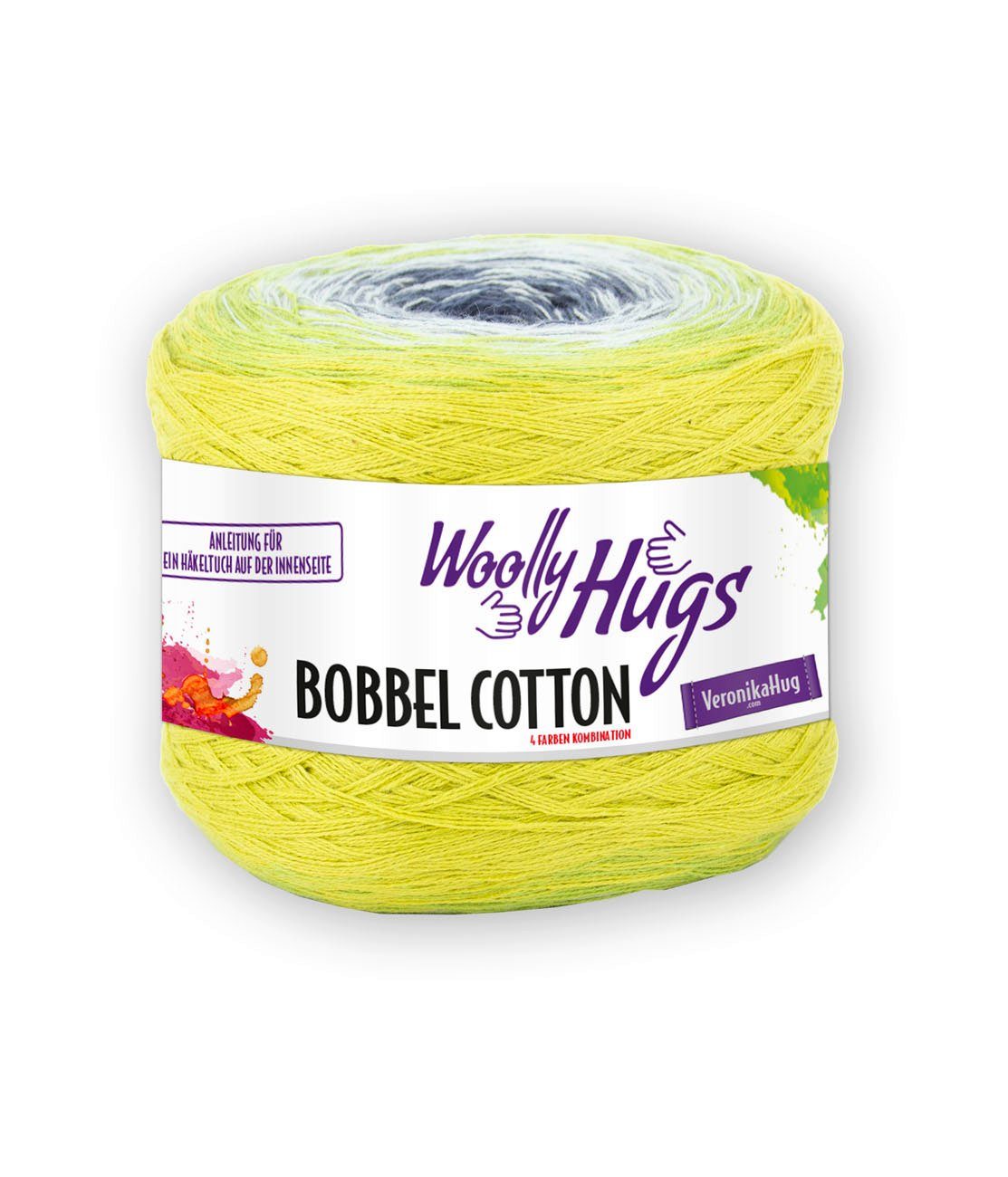 Woolly Hugs Bobbel Cotton 200g Farbverlaufsgarn zum Stricken und Häkeln Häkelwolle, 800,00 m (Baumwollgarn mit Farbverlauf, Bobbelwolle, Bobble Wolle Cake), Farbverlaufswolle