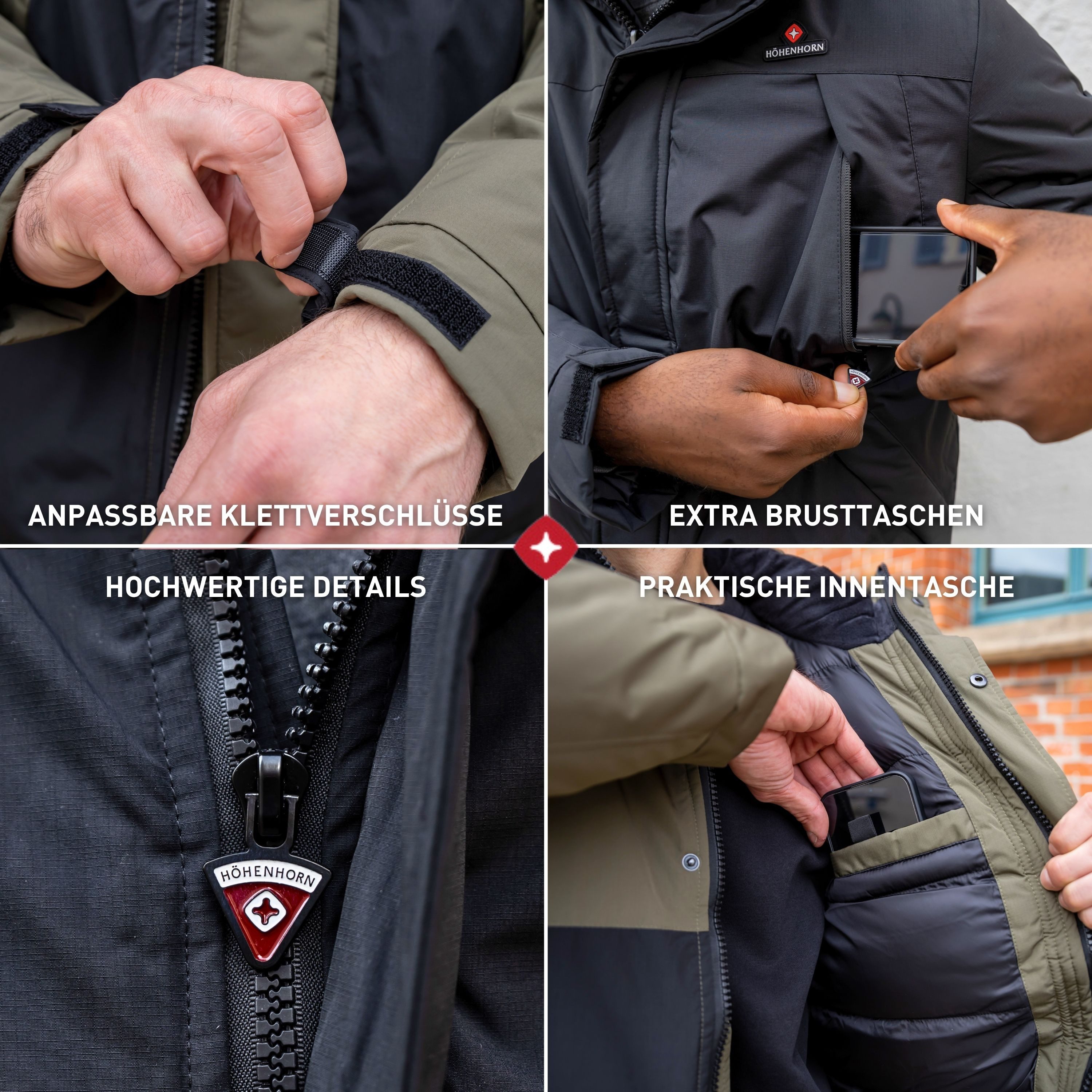 Höhenhorn Winterjacke Lawinenstar Herren Winter Jacke Gefüttert Atmungsaktiv für Männer Wasserabweisend