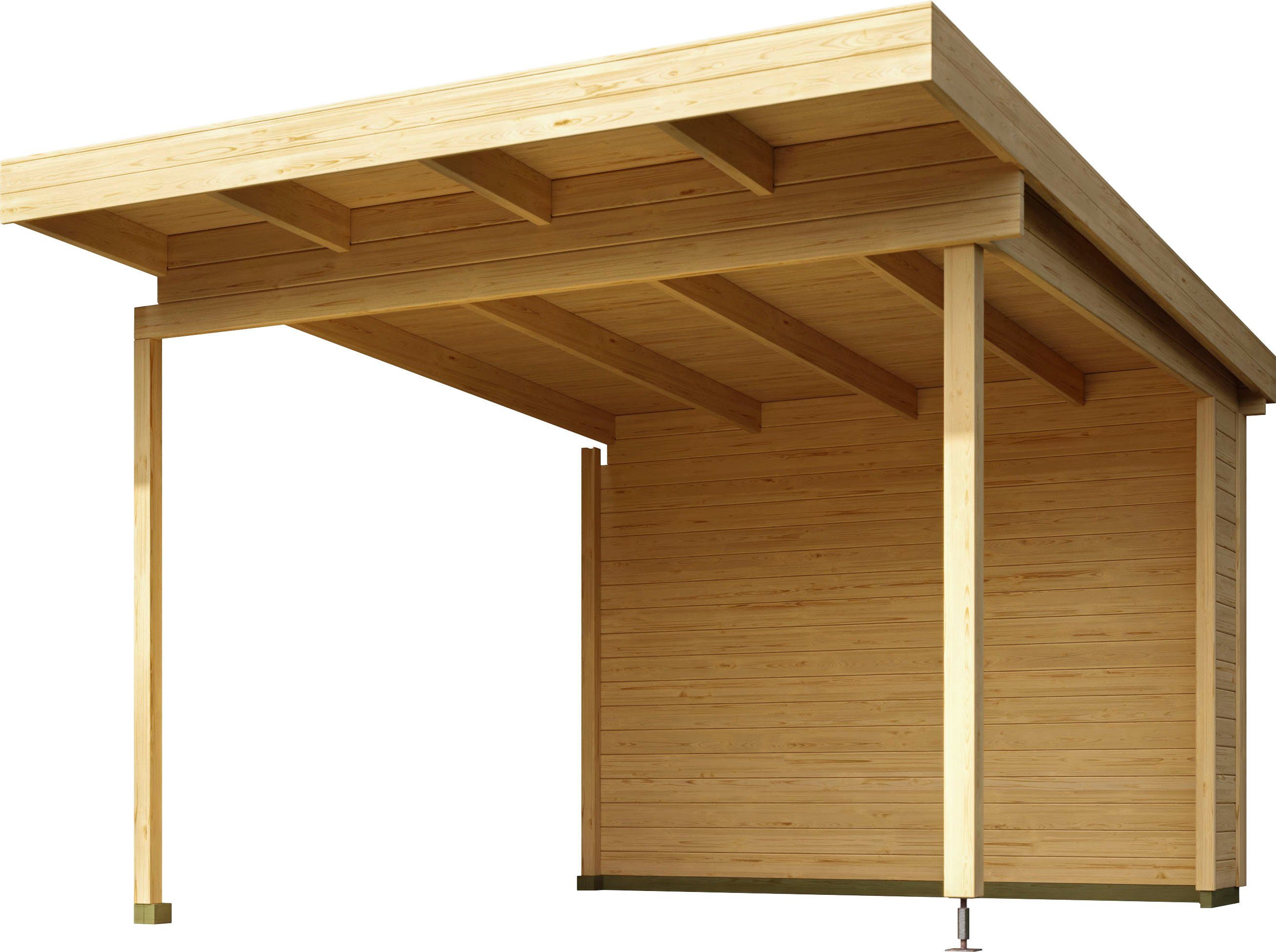 LASITA MAJA Gartenhaus-Anbaudach für Gartenhaus Sicily 1 und 2, BxT: 310x440 cm, für Gartenhaus Sicily 1, Gartenhaus Sicily 2, BxT 300x350 cm