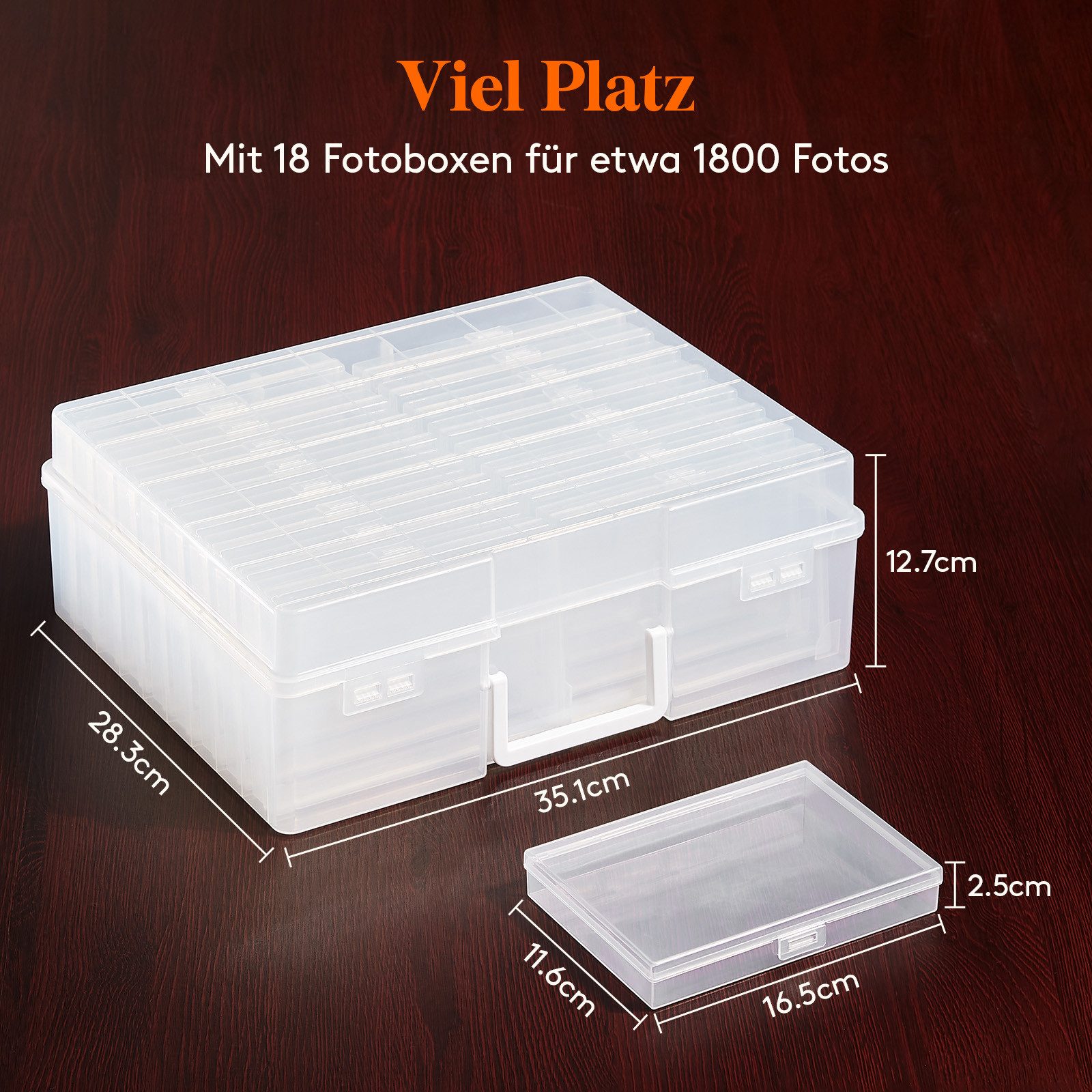 Lifewit Fotobox Fotobox Aufbewahrungsbox mit innere Fotohalter, Fotoetui, K günstig online kaufen