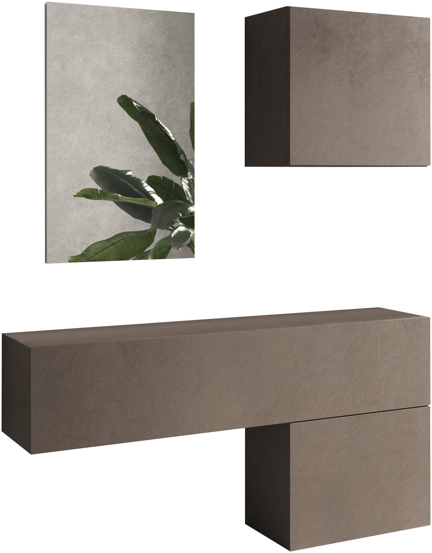 Garderoben-Set INFINITY, 4tlg. Breite 138 cm, Höhe variabel, moderne Garderobe