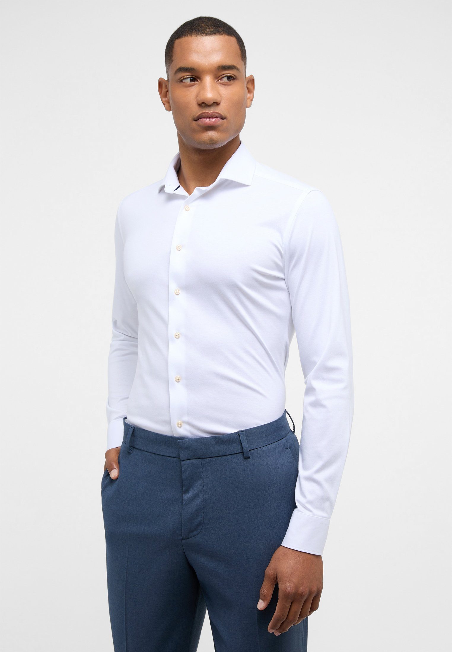 Eterna Langarmhemd SLIM FIT weiß