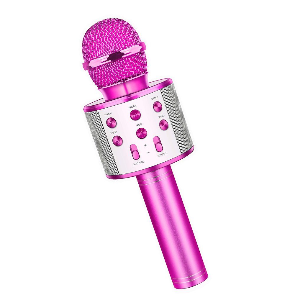 2er Pack Karaoke Maschine Mit Mikrofon Und Verstellbarem Ständer Für Kinder 