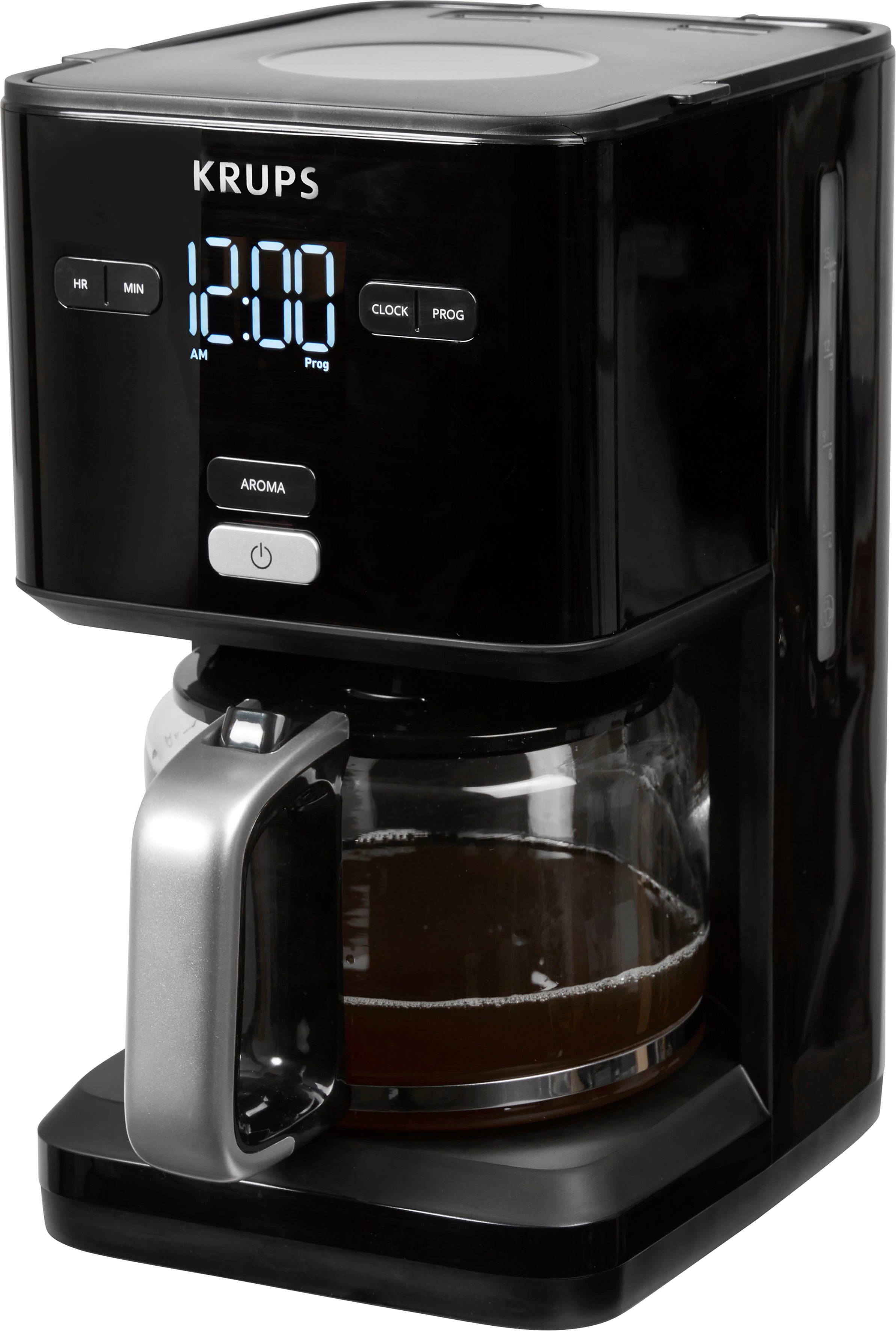 Krups Filterkaffeemaschine 24-Std-Timer, nach Abschaltung KM6008 1,25l Minuten 30 Smart'n automatische Light, Kaffeekanne