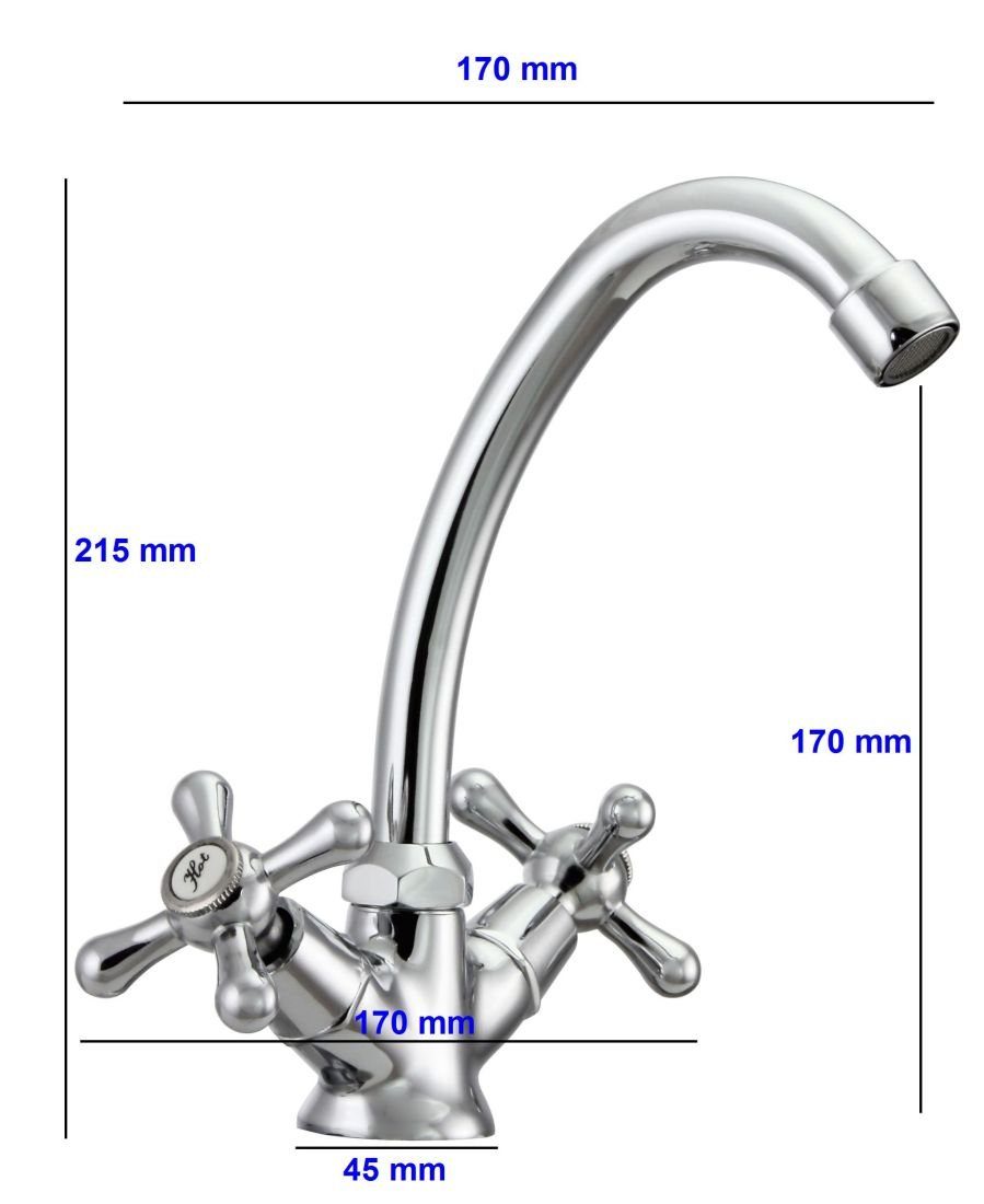 Hydroland Waschtischarmatur Retro Zweigriff Waschbeckenarmatur, Bad günstig online kaufen