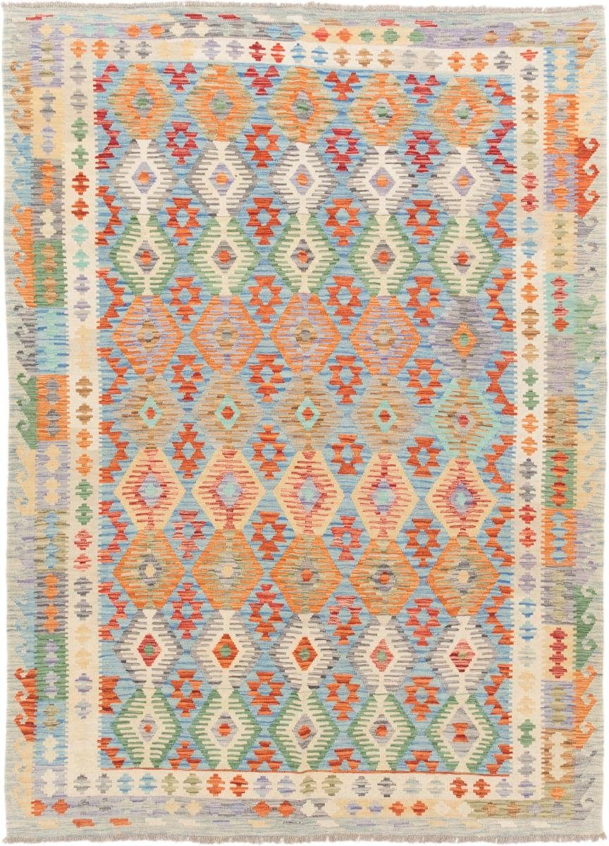 Orientteppich Kelim Afghan 213x295 Handgewebter Orientteppich, Nain Trading, rechteckig, Höhe: 3 mm