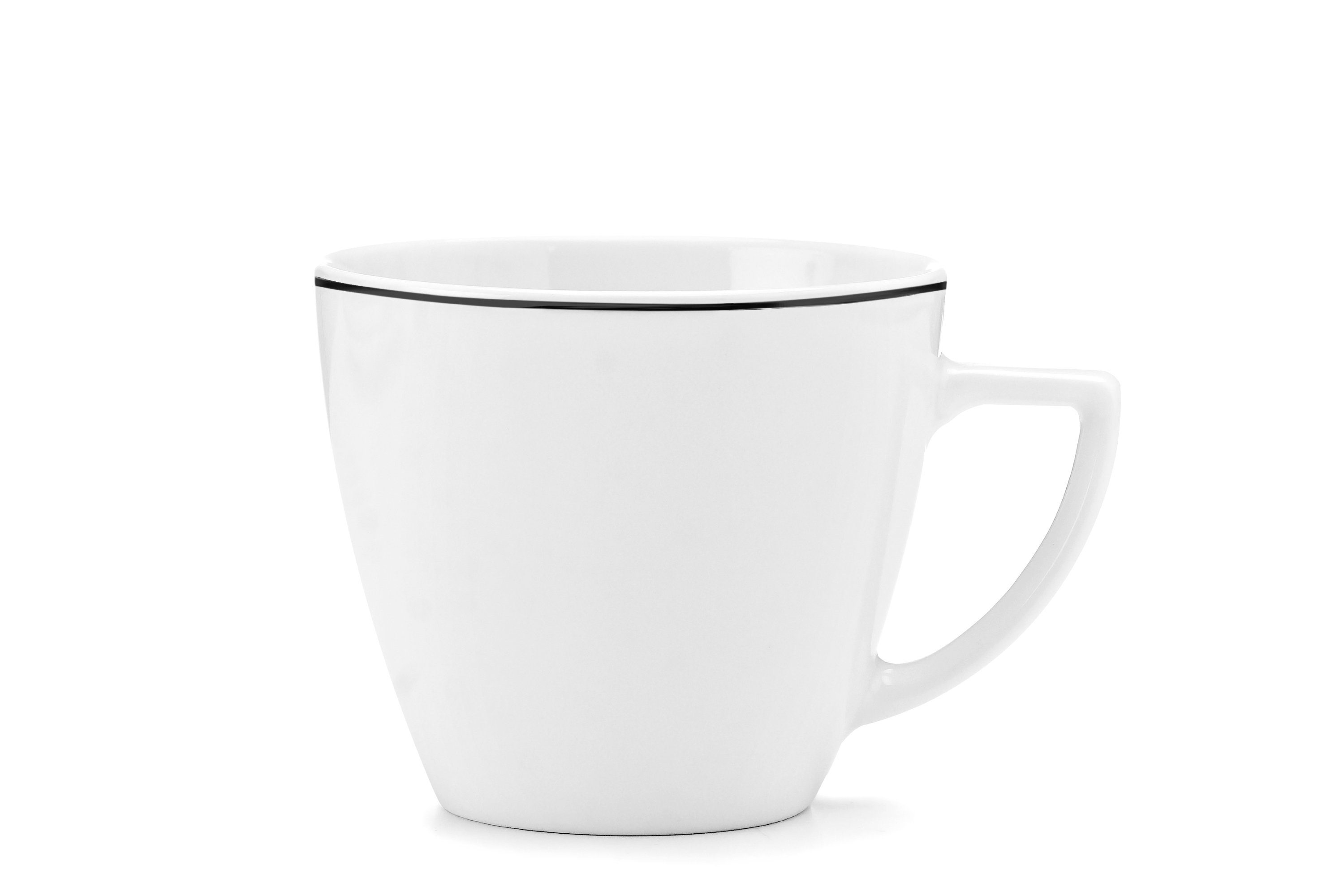 Konsimo Kaffeeservice Untertassen Weiß/Schwarz Tassen rund, Personen, BOSS Porzellan, & (12-tlg), 6 350ml