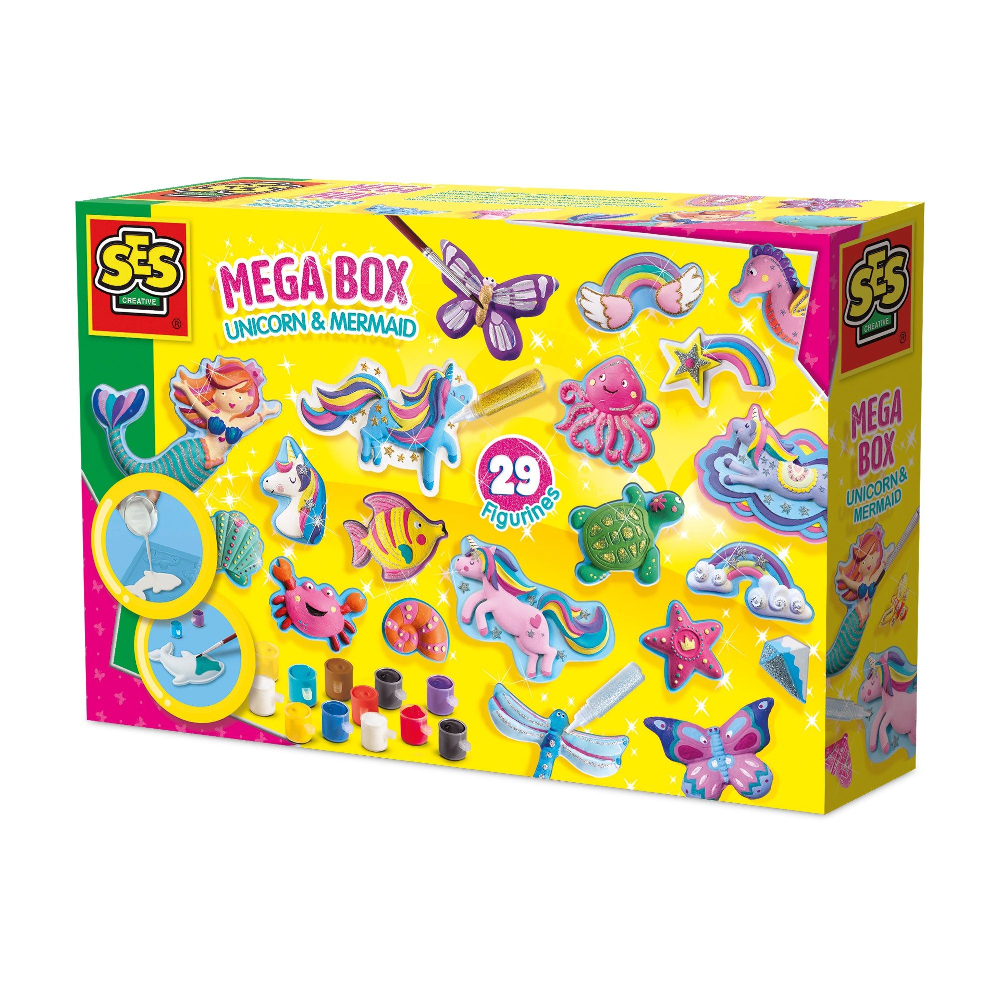 SES Creative Spiel SES Creative Gießen & Anmalen Mega Box Einhorn Meerjungfrau