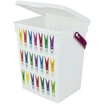 Koopman Aufbewahrungsbox Wäscheklammer Box 5L, Waschpulverbehälter Wäscheklammerbox Waschmittelbox Behälter