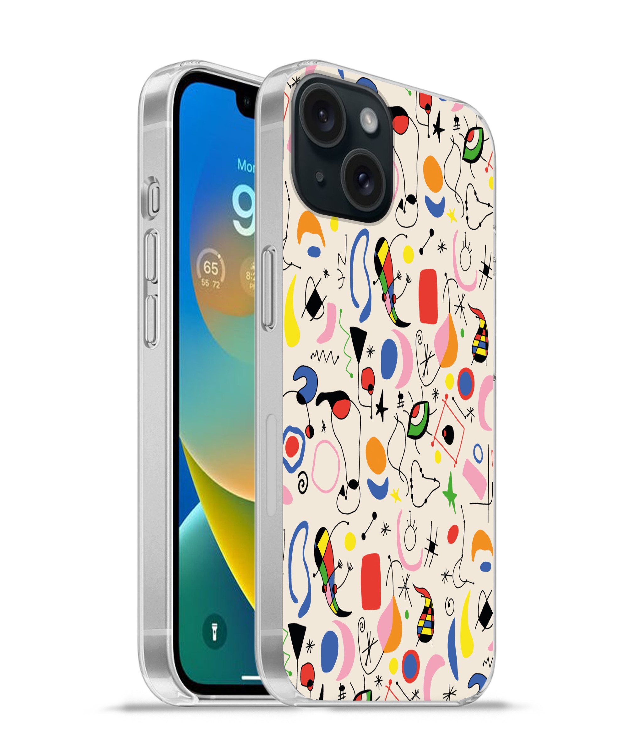 MuchoWow Handyhülle für Apple iPhone 15 Muster - Abstrakt - Kunst, Smartphone-Bumper, Print, Handy Schutzhülle Dünn