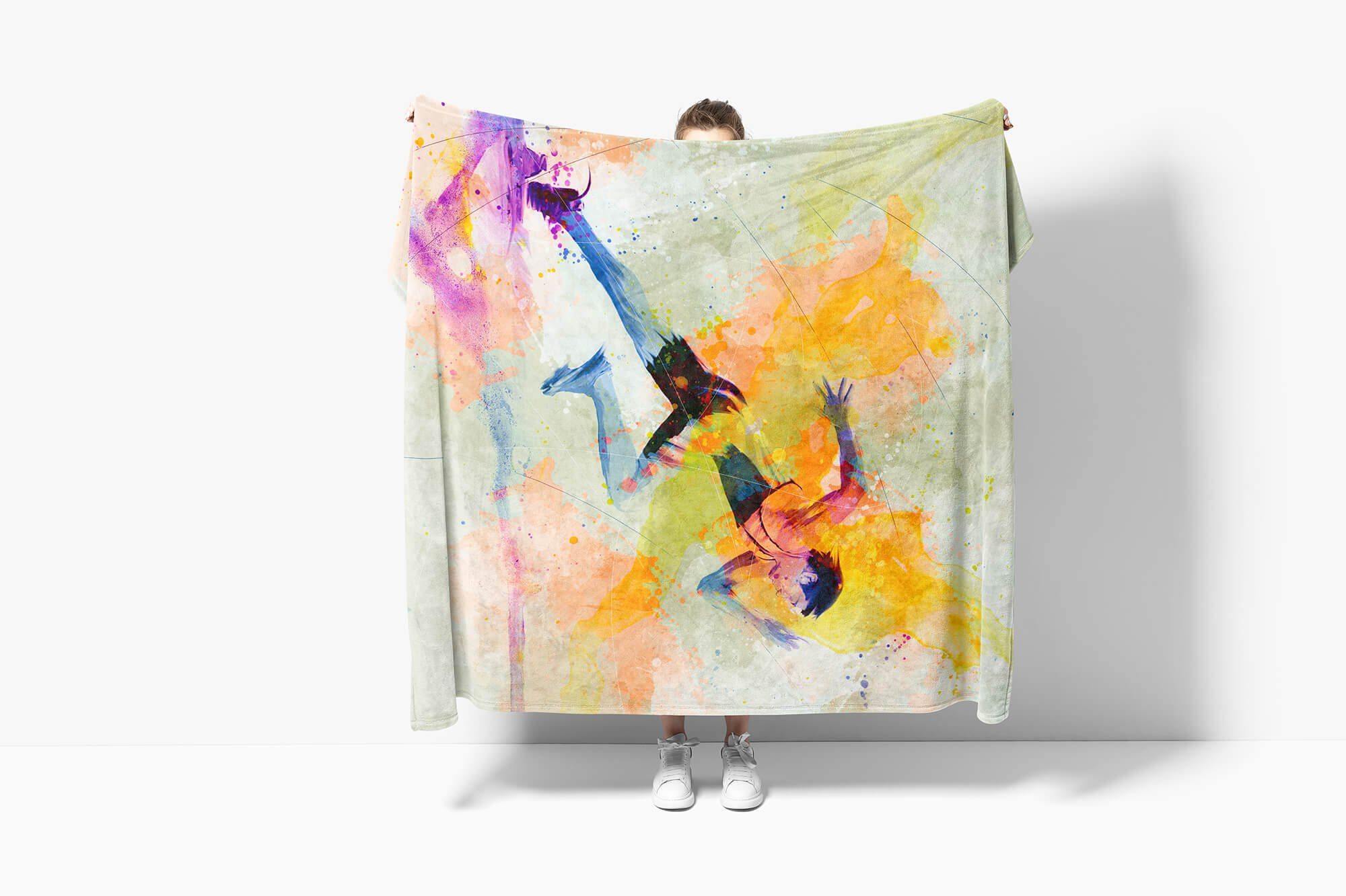 Kuscheldecke VI Sport Handtuch Kunstvoll SplashArt Baumwolle-Polyester-Mix Strandhandtuch Running Sport, Sinus Handtücher Saunatuch Handtuch Art (1-St),