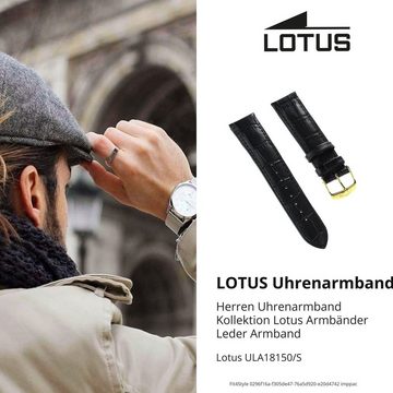 Lotus Uhrenarmband Lotus Herren Uhrenarmband 22mm, Herren Uhrenarmband, Lederarmband schwarz, Elegant
