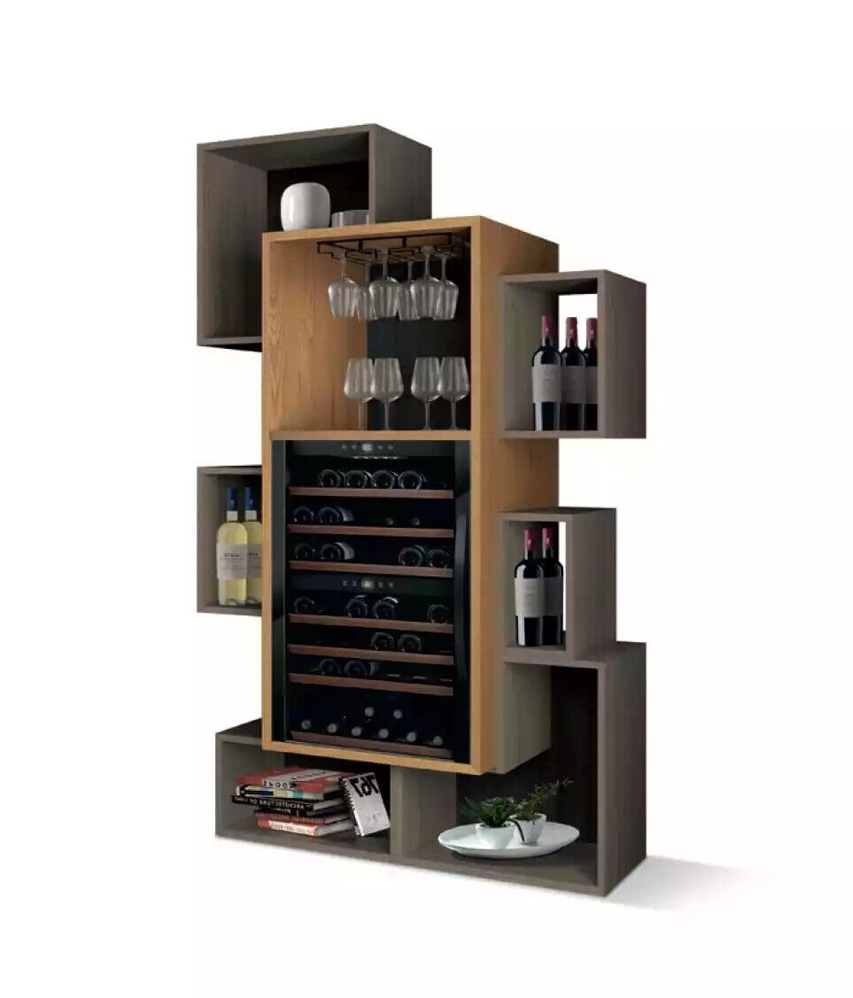 neu Weinschrank JVmoebel grau Italy Holz In Made Wohnzimmer Barschrank Hausbar Barschrank Barschrank