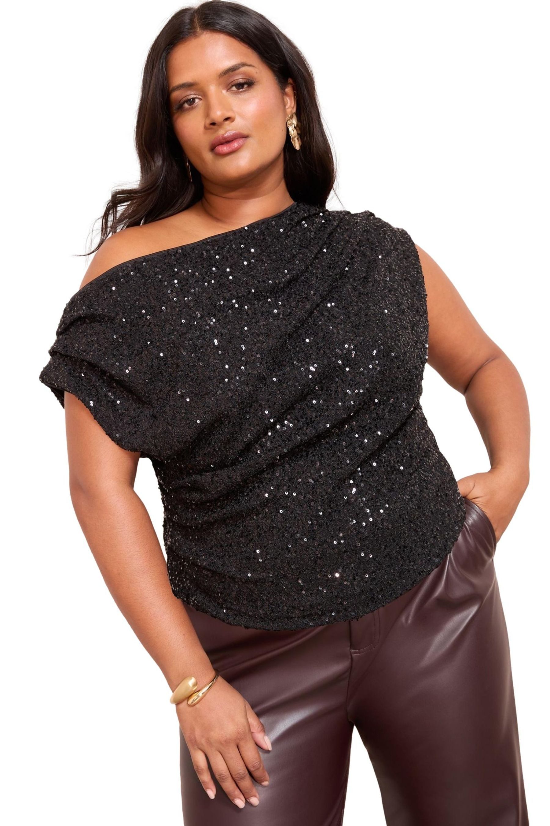 Friends Like These Paillettenshirt Friends Like These Asymmetrisches Top, C günstig online kaufen