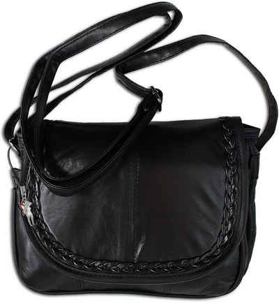 BAG STREET Abendtasche »Bag Street Echtleder Tasche Damen«, Damen Tasche aus Echtleder in schwarz