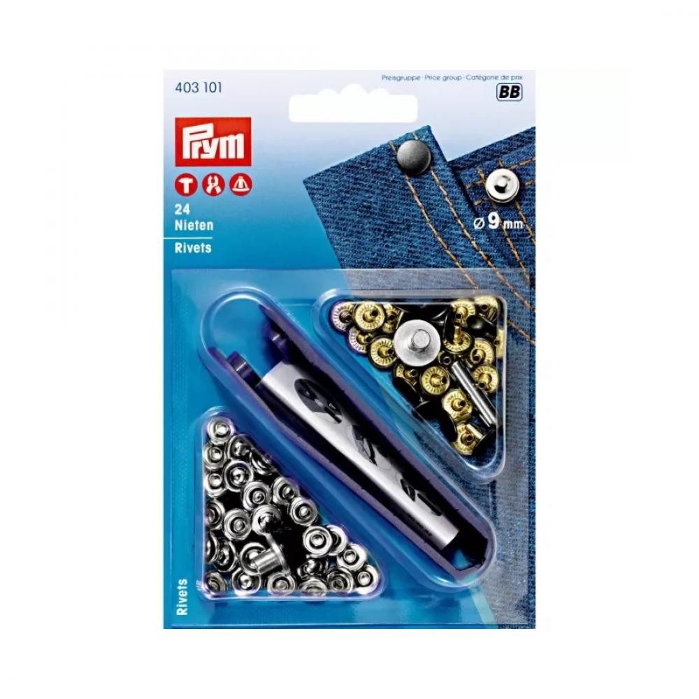 Prym Stoffösen - Stoff Nieten Universal für Jeans 24 St./inkl. Werkzeug