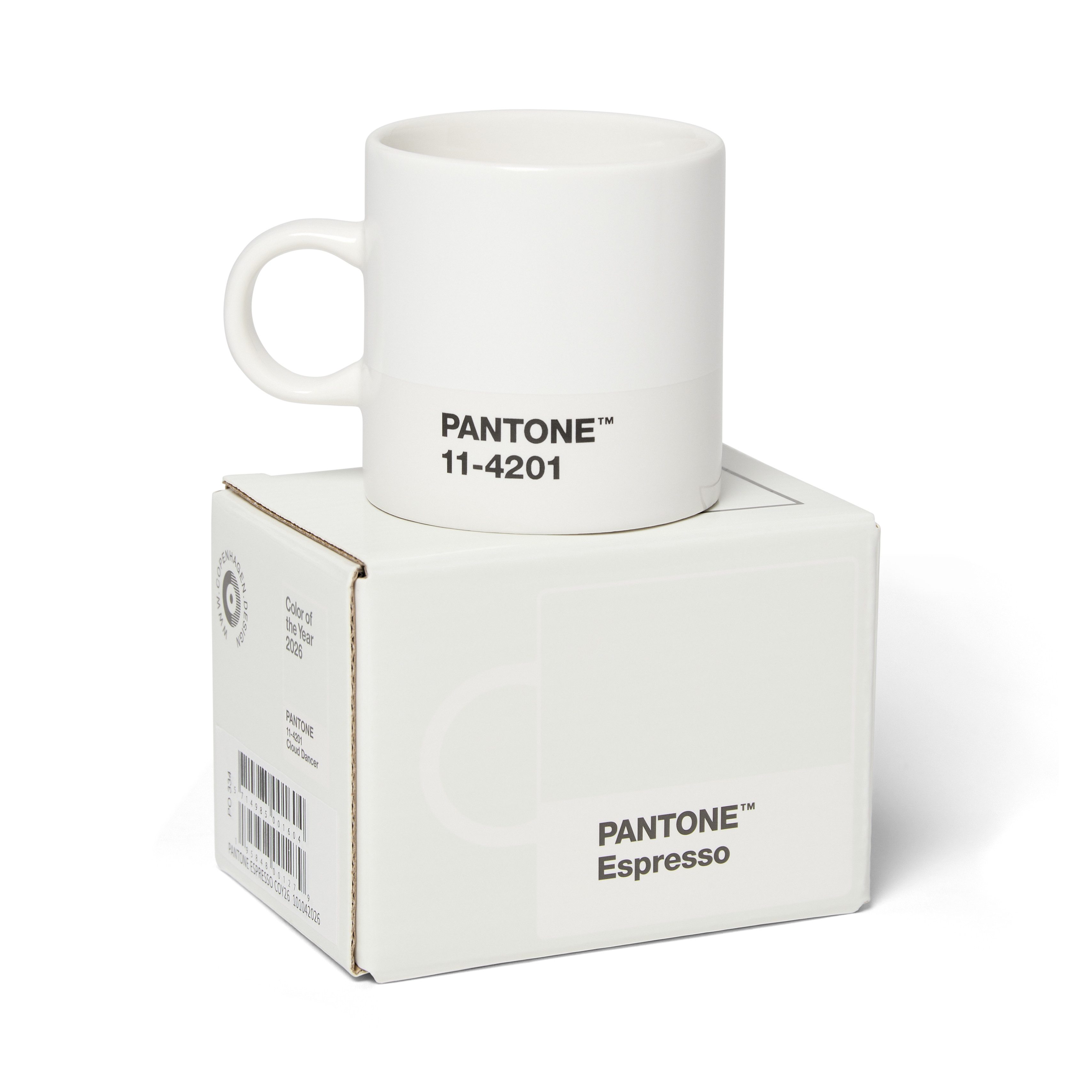 PANTONE Espressotasse Porzellan, Farbe des Jahres 2026, 11-4201 Cloud Dancer