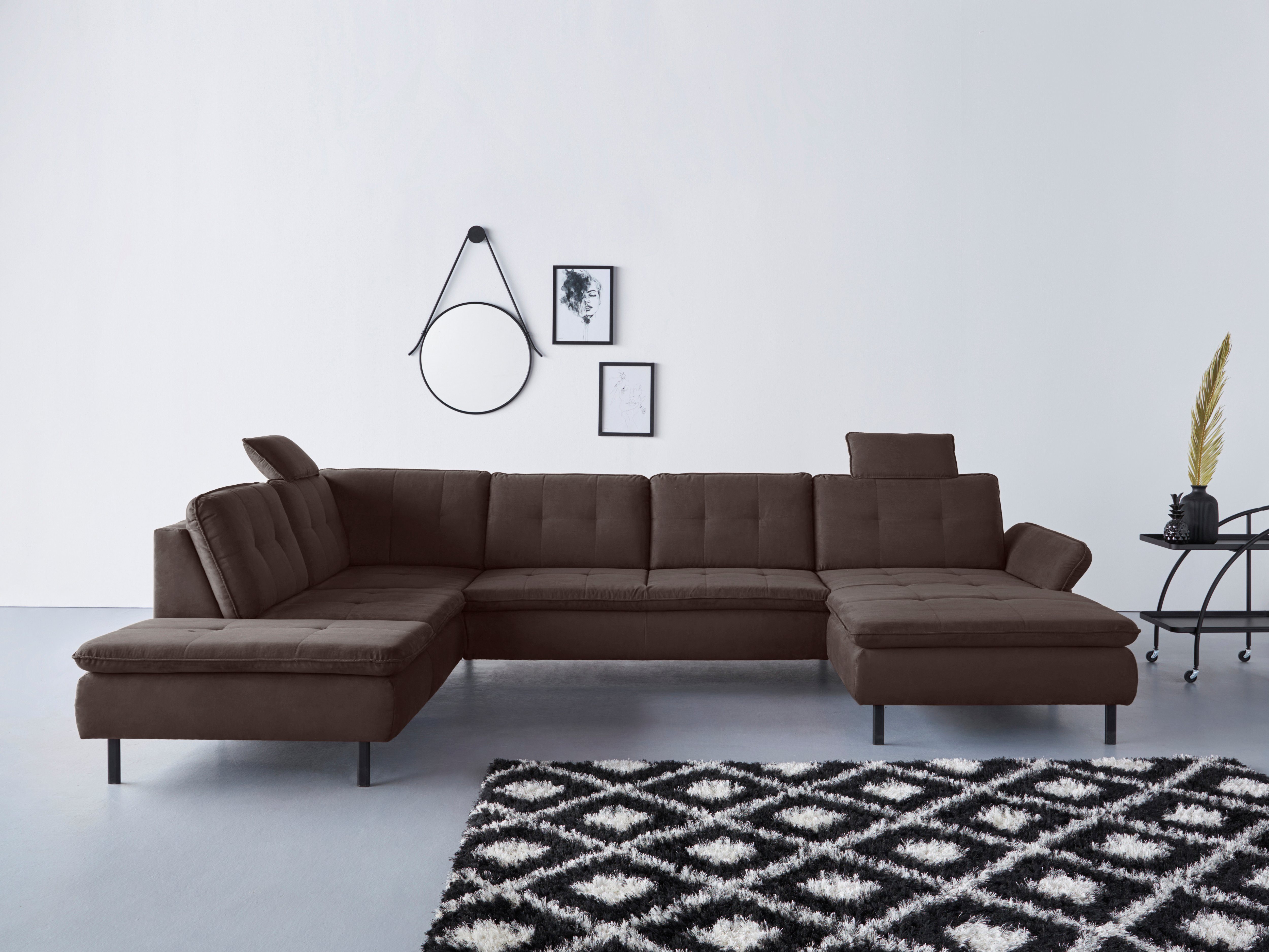 Home affaire Wohnlandschaft Birkholm U-Form, Armlehnverstellung, auch in Easy Clean Bezug - mit Wasser zu reinigen