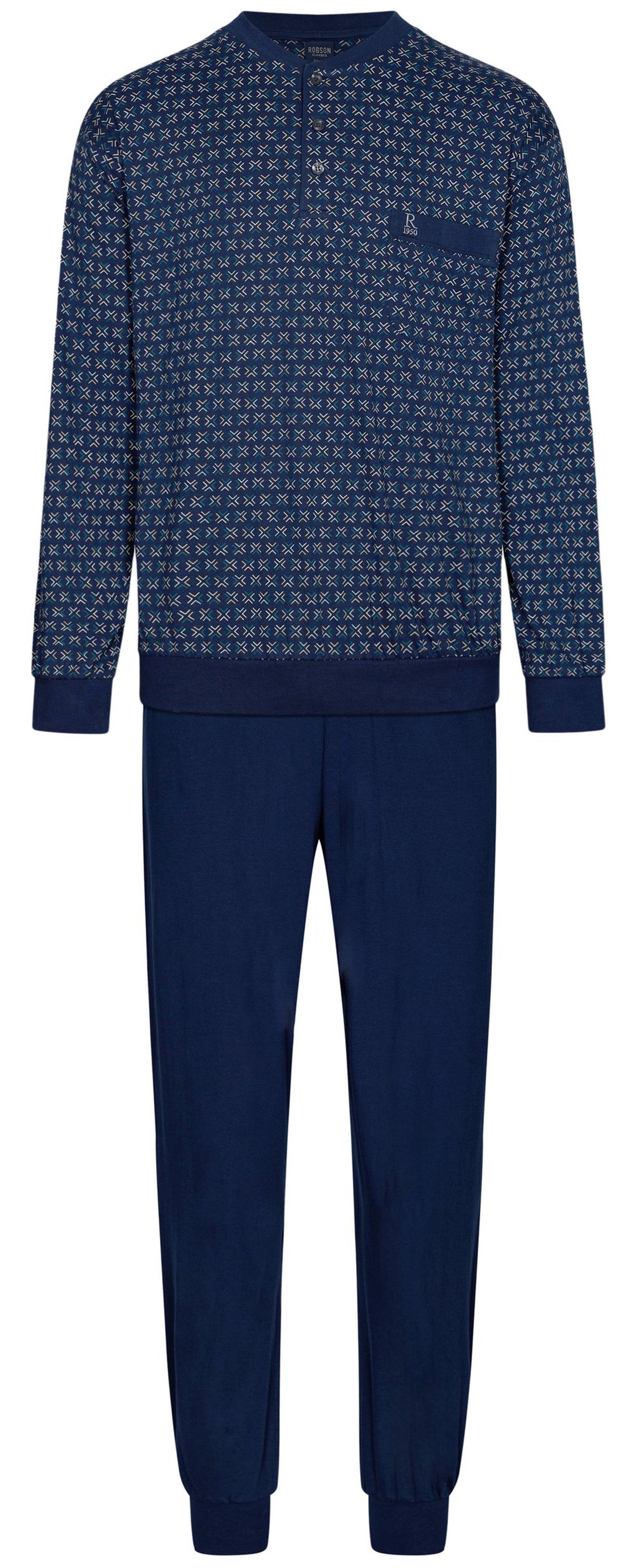 Robson Schlafanzug Herren Pyjama mit Bündchen günstig online kaufen