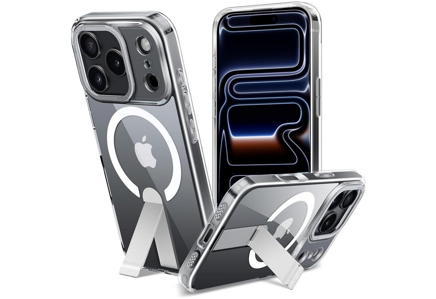 CoolGadget Handyhülle Kickstand Hybrid Hülle für iPhone 17 Pro 6,3 Zoll, Schutzhülle Militärschutz Ständer kompatibel mit MagSafe Magnetring