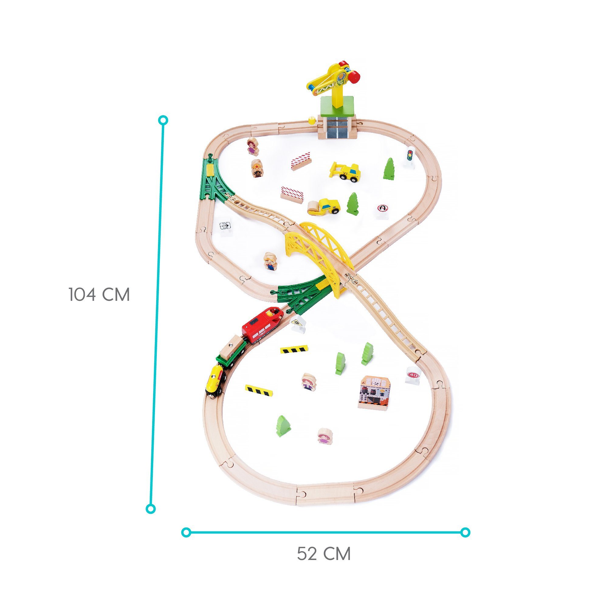 Brücke /Höhle/Spiralbahn aus Holz für Holzeisenbahn Spielzeug für Kinder 