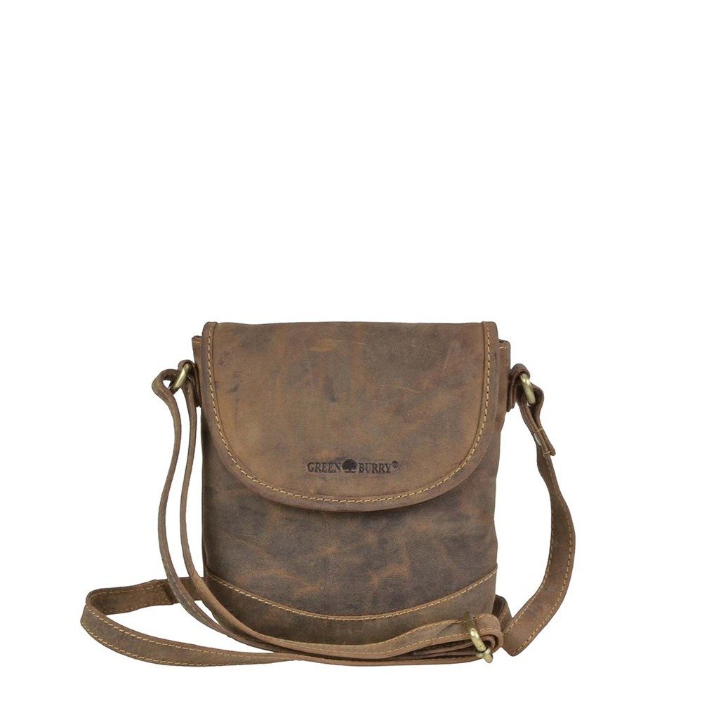 Greenburry Handtasche "Vintage" Leder, used Look, Umhängetasche, Schultertasche, 19x21cm