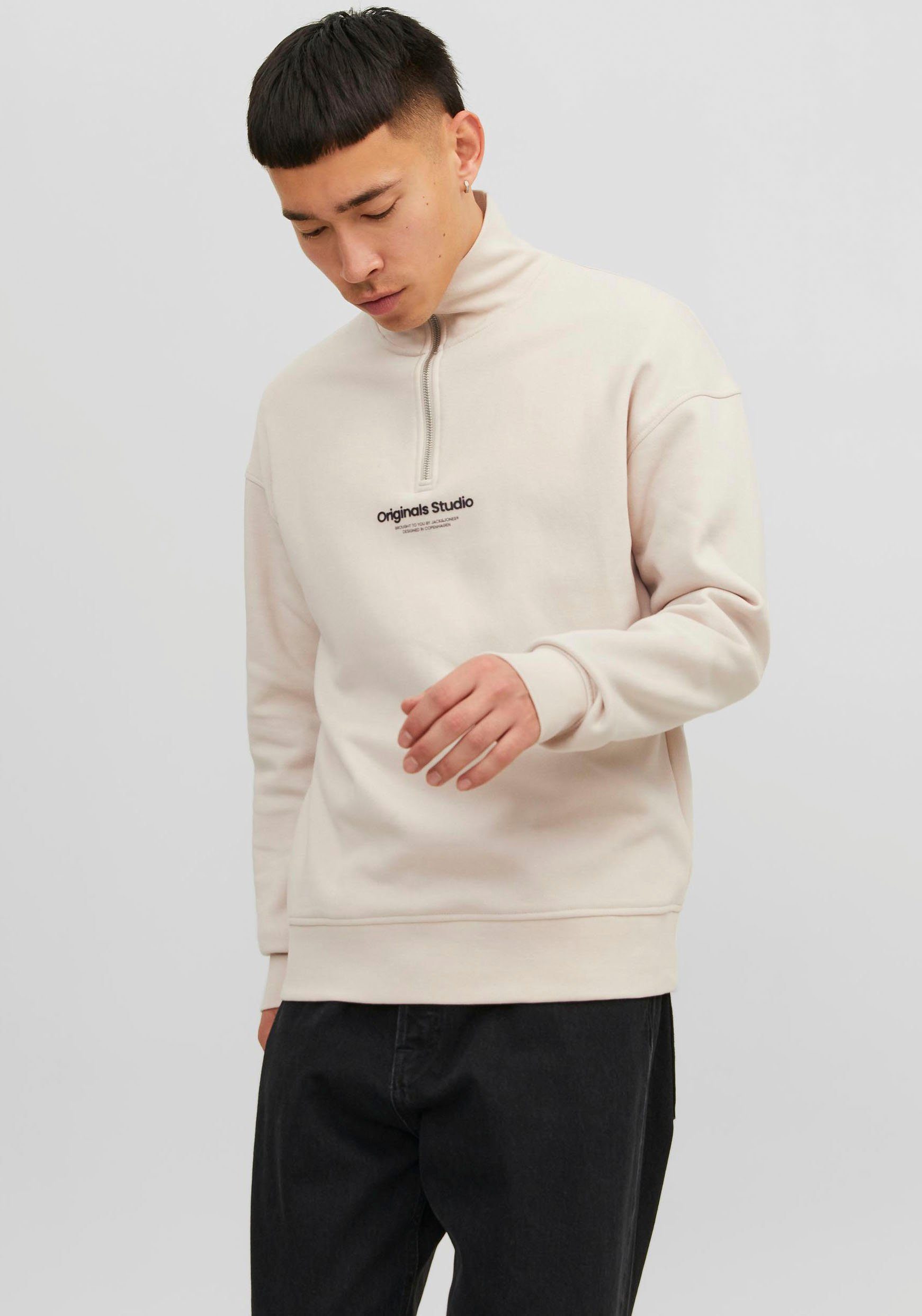 Jack & Jones Sweatshirt ZIP JORVESTERBRO SWEAT moonbeam SN QUARTER HN