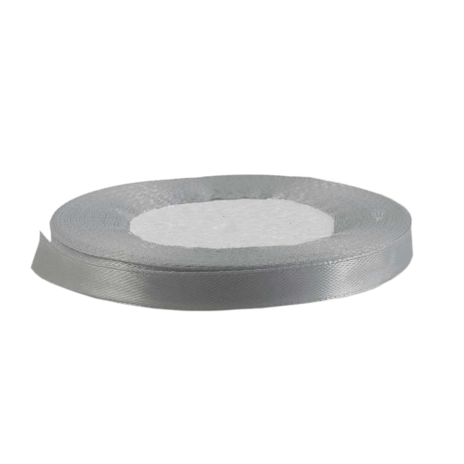 maDDma Satinband 22,5m Satinband 10mm Dekoband Geschenkband Schmuckband, silbergrau