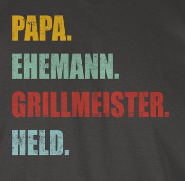 Shirtracer T-Shirt Papa Ehemann Grillmeister Held Retro Vintage Effekt Vatertag Geschenk für Papa