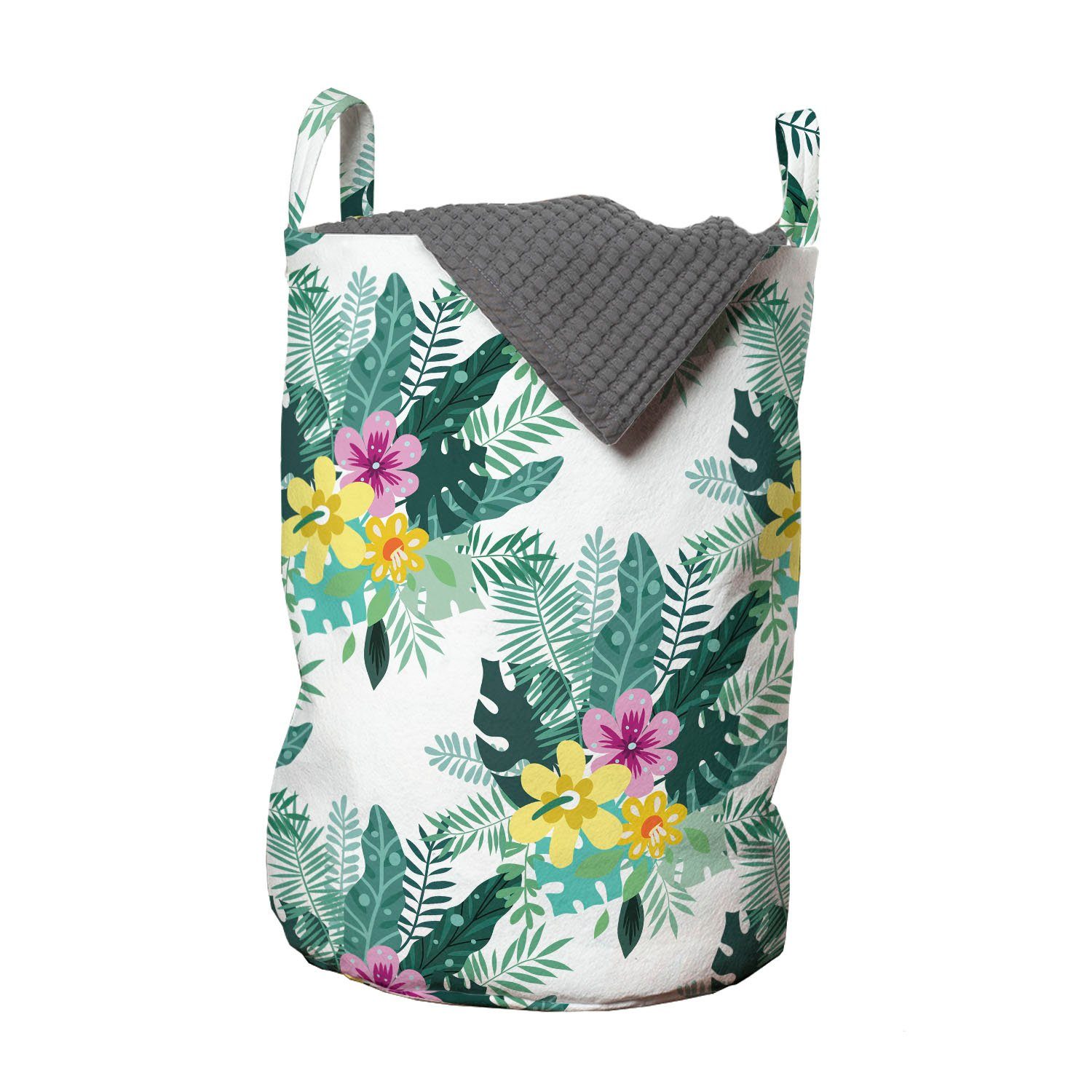 Abakuhaus Wäschesäckchen Wäschekorb mit Griffen Hawaii Fun für Philodendron Bouquet Waschsalons, Kordelzugverschluss