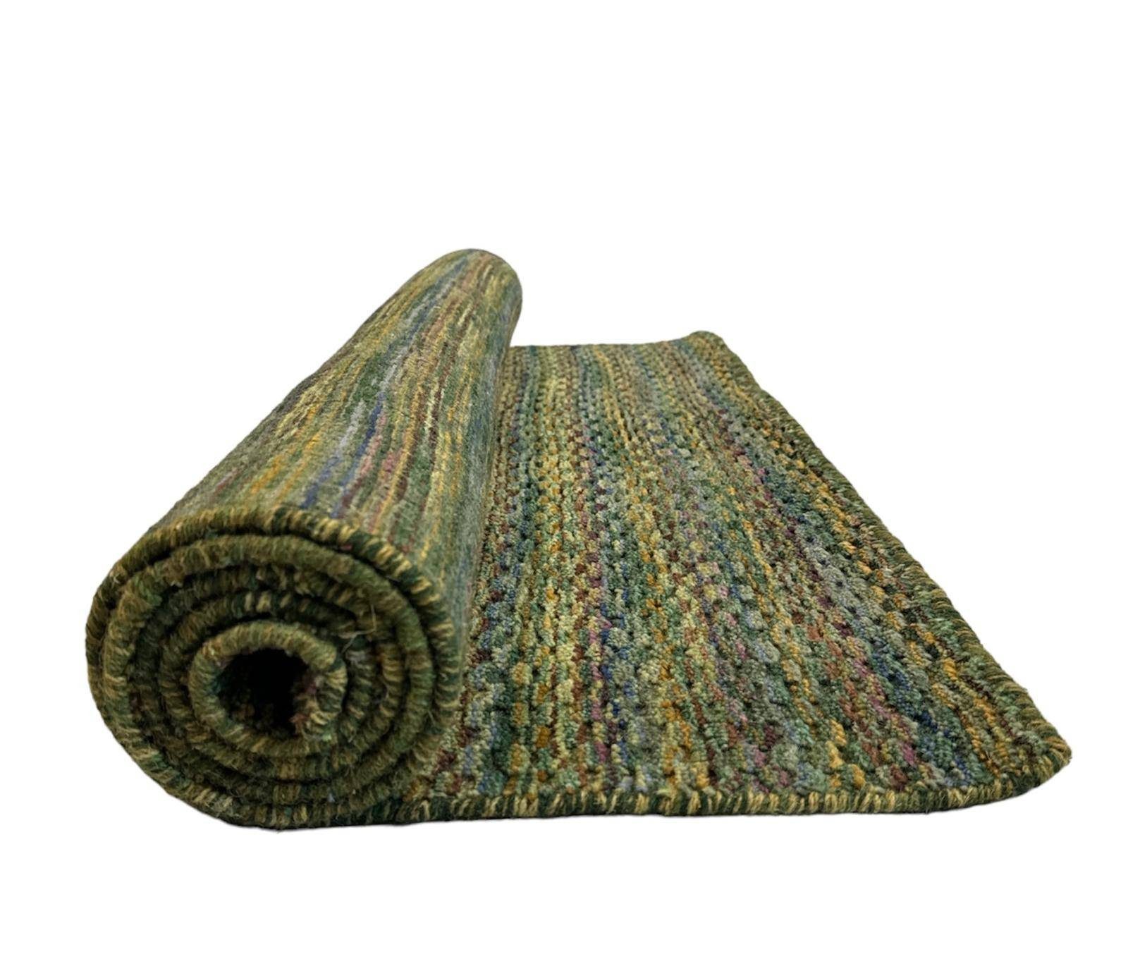 Rug Studios Teppich Emotion, Rechteckig, Höhe: 11 mm, Handgefertigt, 65 x 130 cm, Grün