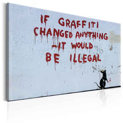 Artgeist Wandbild If Graffiti Changed Anything by Banksy