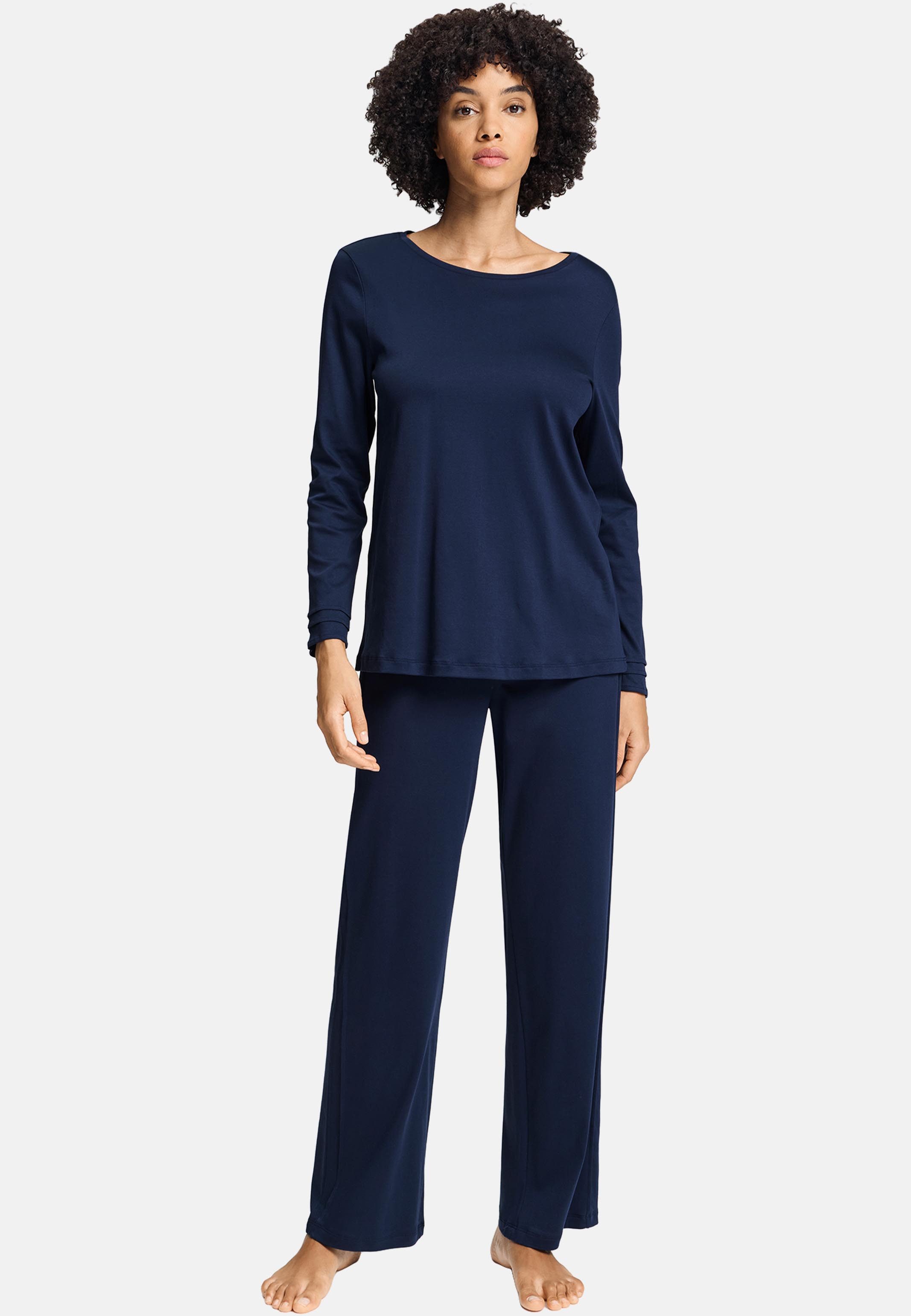 Hanro Pyjama Pilar (Set, 2 tlg) Schlafanzug - Baumwolle - Atmungsaktiv - Weicher Baumwoll Interlock