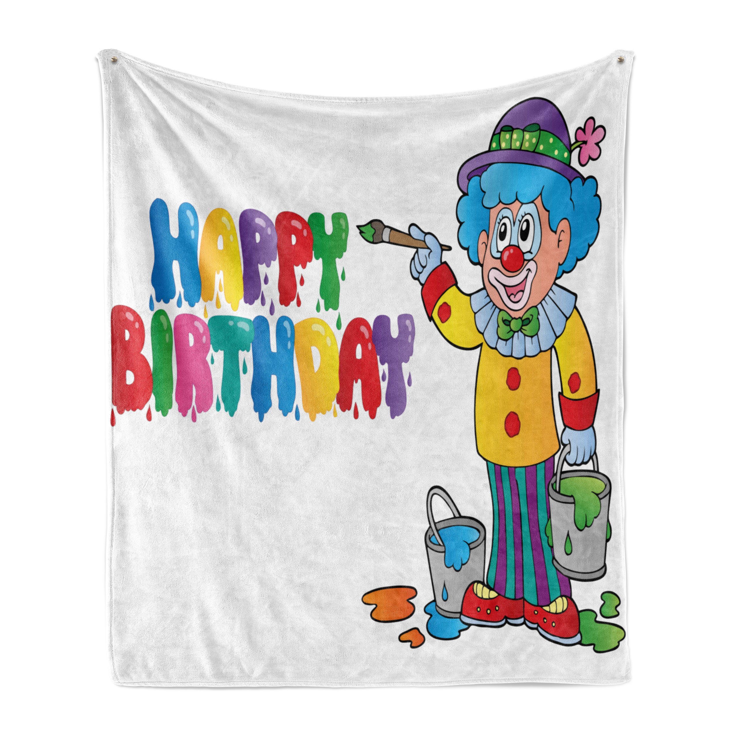 Wohndecke Gemütlicher Plüsch für den Innen- und Außenbereich, Abakuhaus, Geburtstag Geburtstags-Party-Clown