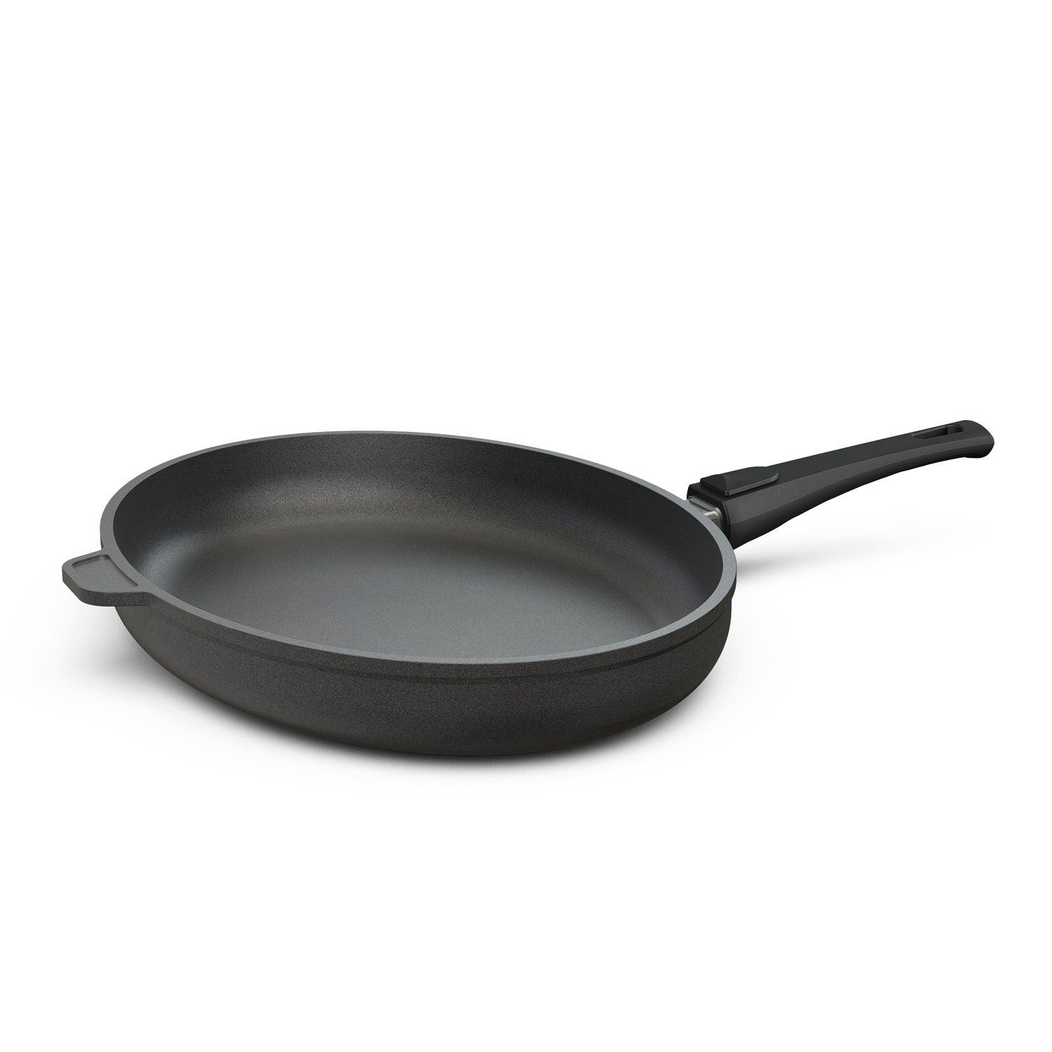 Hoffmann TC Fischpfanne 38x28 cm, Made in Germany Schnitzelpfanne, Aluguss (1-tlg., 1x Fischpfanne 38x28 cm), abnehmbarer Griff, Antihaft, oval, 38x28 cm