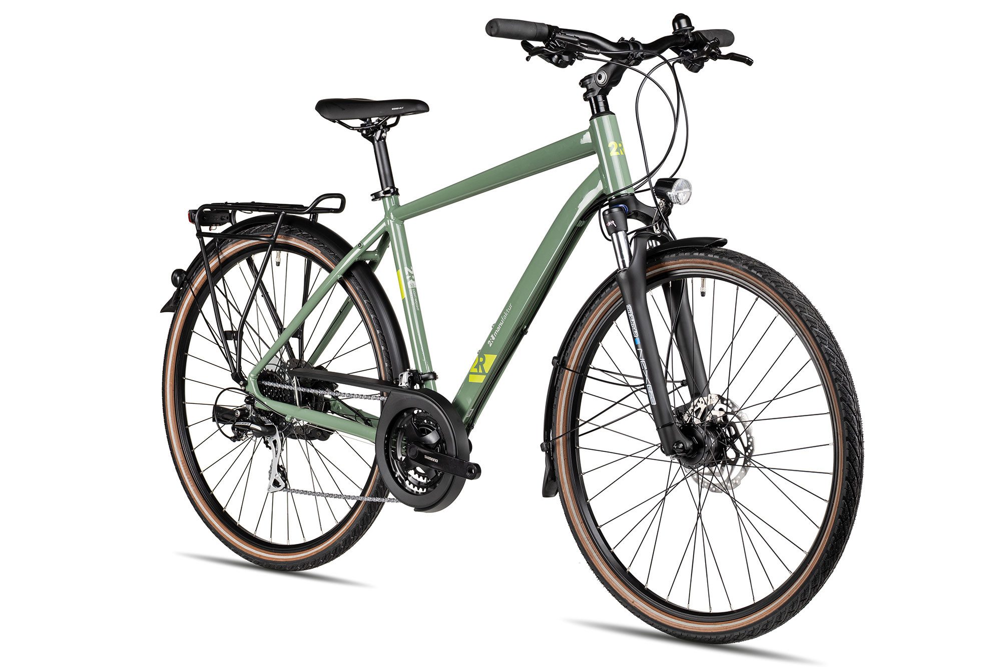 2R Manufaktur Trekkingrad TRX 24, 24 Gang Shimano Altus RD-M310 Schaltwerk, Kettenschaltung, hydraulische Scheibenbremse grün