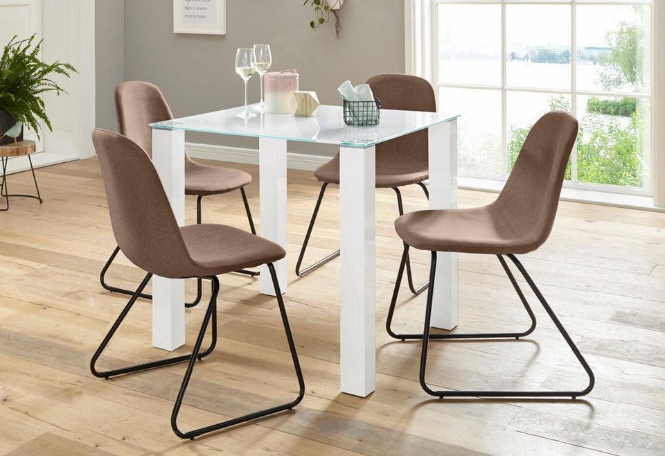 Essgruppe, (Set, 5-tlg), mit Glastisch, Breite 80 cm online kaufen | OTTO