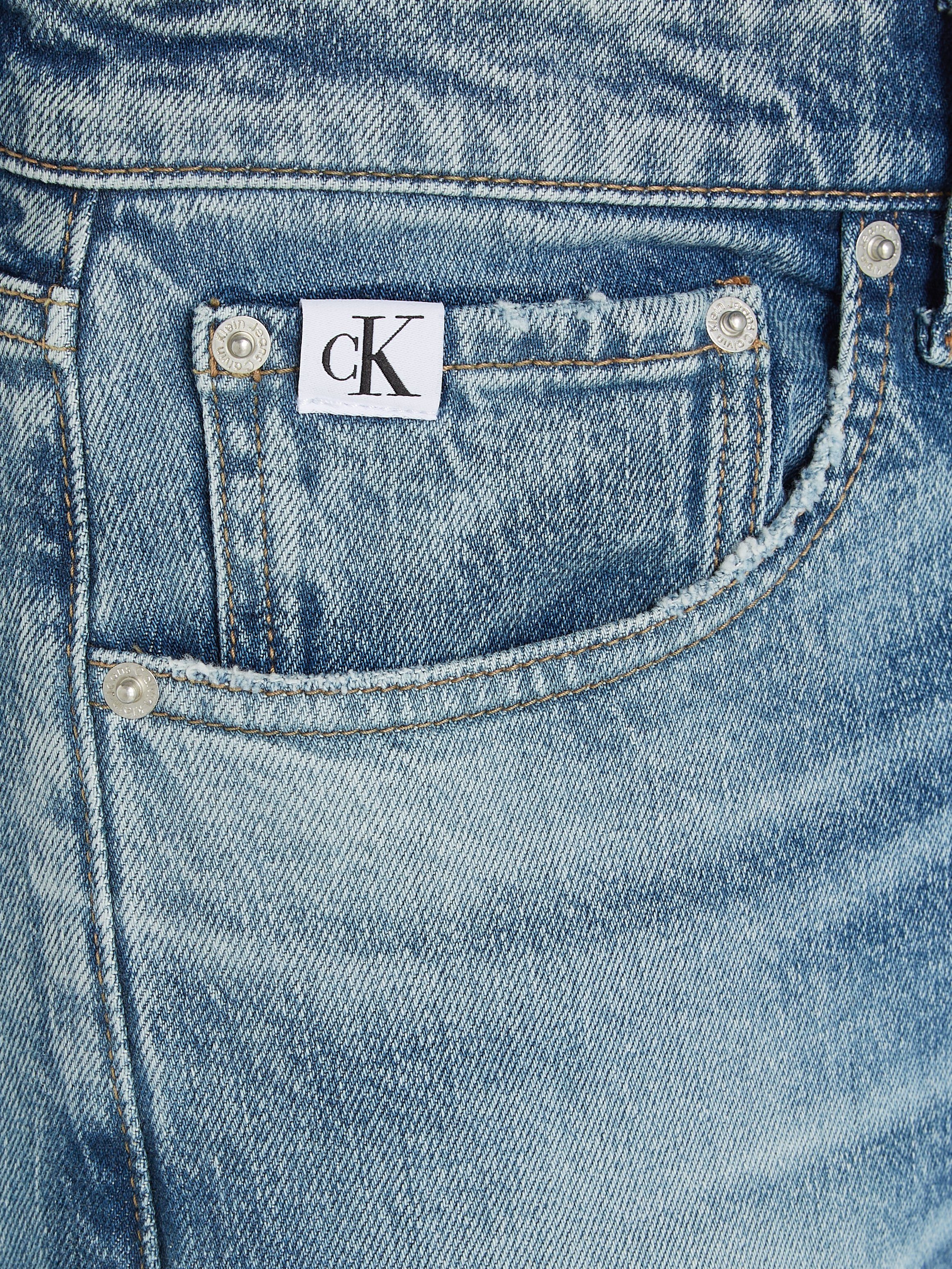 Leder-Badge mit TAPER 1A4 Denim SLIM Klein Jeans Tapered-fit-Jeans Calvin