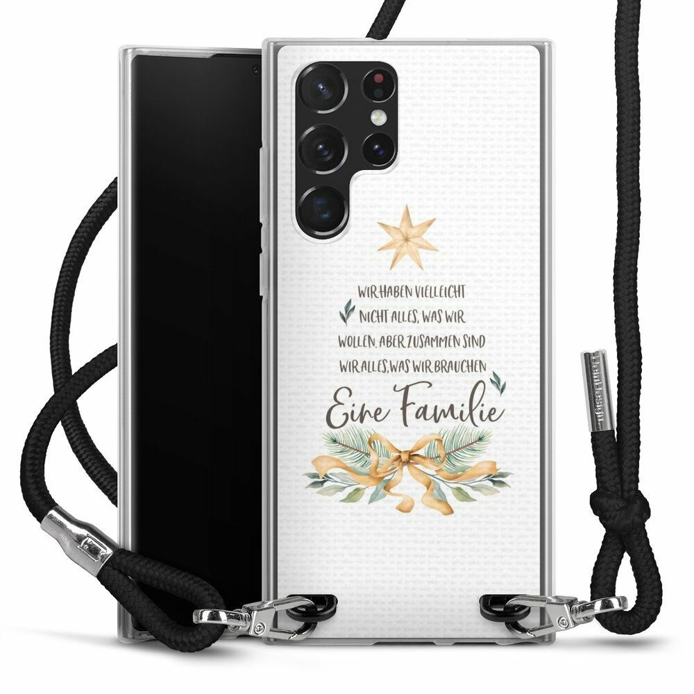 DeinDesign Handyhülle Eine Familie, Samsung Galaxy S22 Ultra Handykette Hülle mit Band Case zum Umhängen