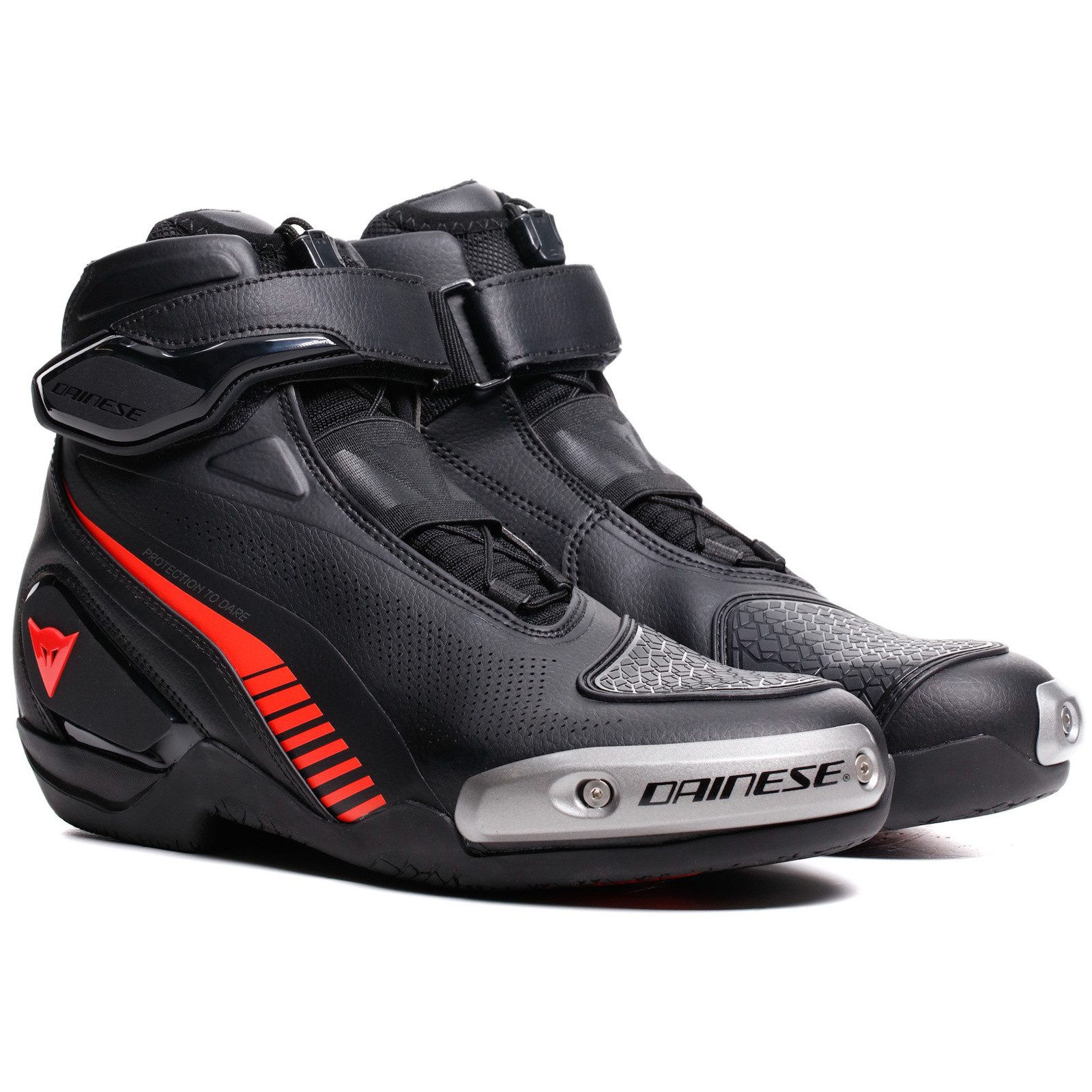 Dainese Dainese Superya Motorradschuhe Schwarz / Fluo-Rot Motorradstiefel (Packung, Antistatische und Öl- und Benzinfeste Sohle)
