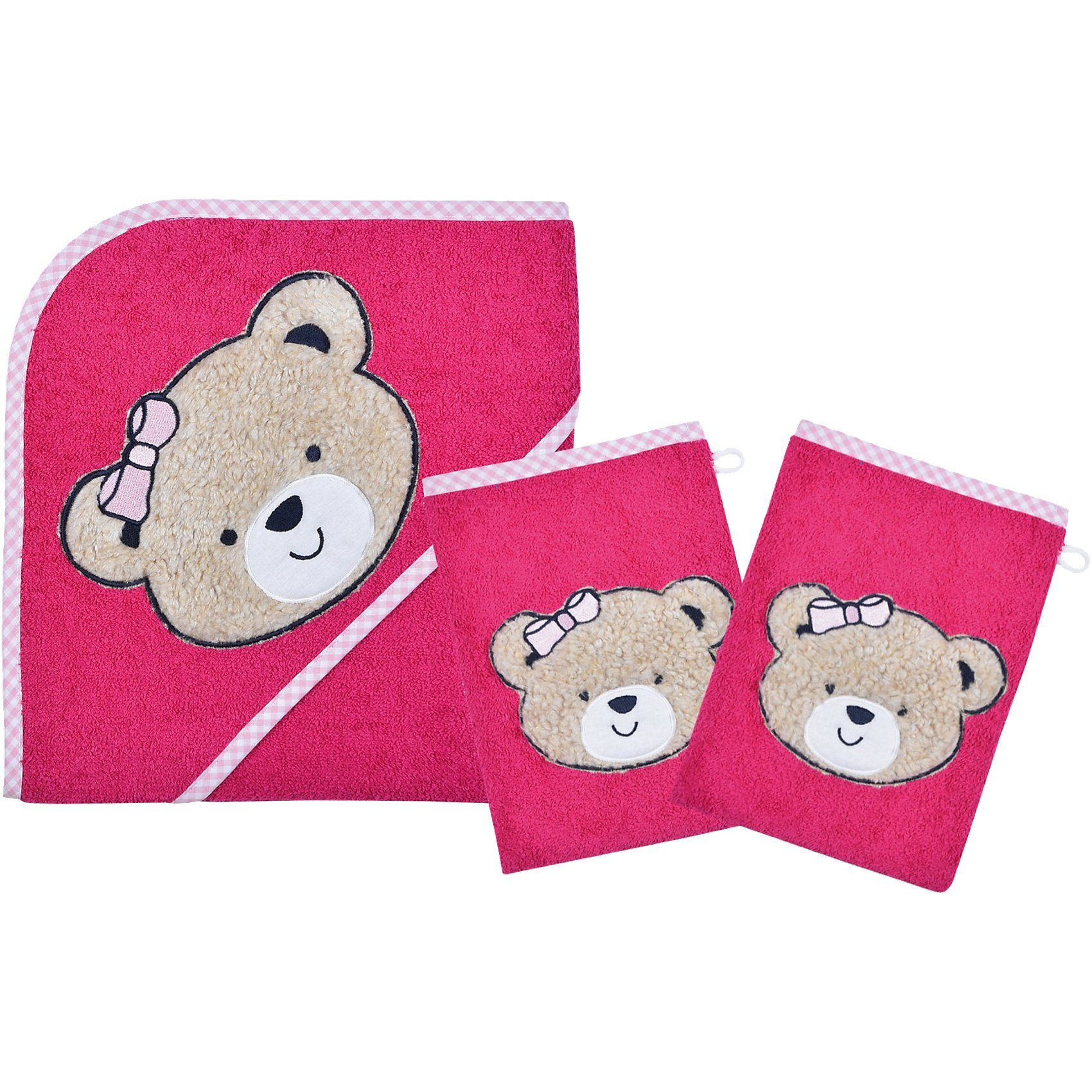 Waschhandschuh 90 x 90 Badeponcho Badetuch Handtuch Panda 100/% Baumwolle Kapuzentuch