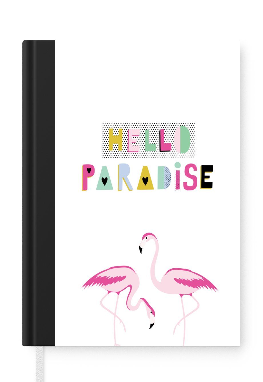 MuchoWow Notizbuch Flamingo - Paradies - Sommer, Journal, Merkzettel, Tagebuch, Notizheft, A5, 98 Seiten, Haushaltsbuch