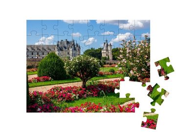 puzzleYOU Puzzle Schlossgarten Le Château de Chenonceau, 48 Puzzleteile, puzzleYOU-Kollektionen Schlösser