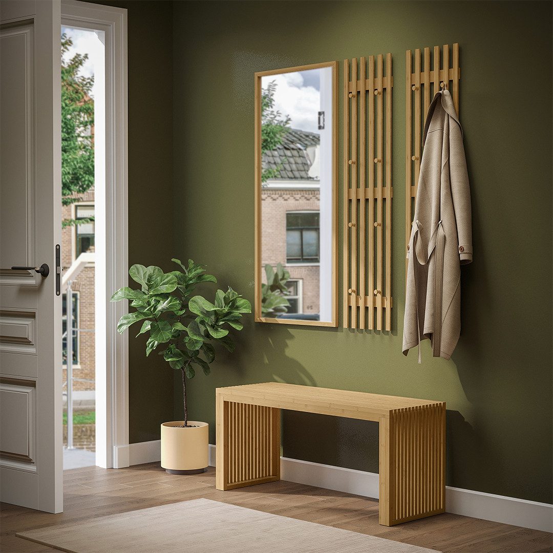 Bellamio Garderobenpaneel Sava (2 St., 2er-Set), Flurgarderobe aus Bambus, günstig online kaufen