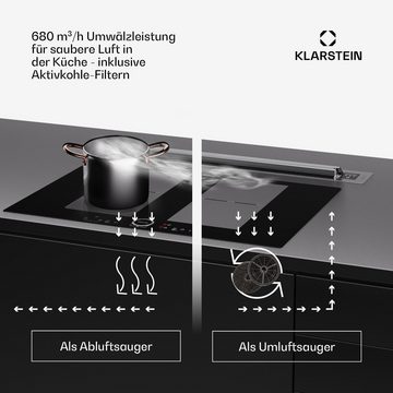 Klarstein Deckenhaube Serie CGCH3-Brisa-SS Brisa, Dunstabzugshaube versenkbar Abluft Umluft LED