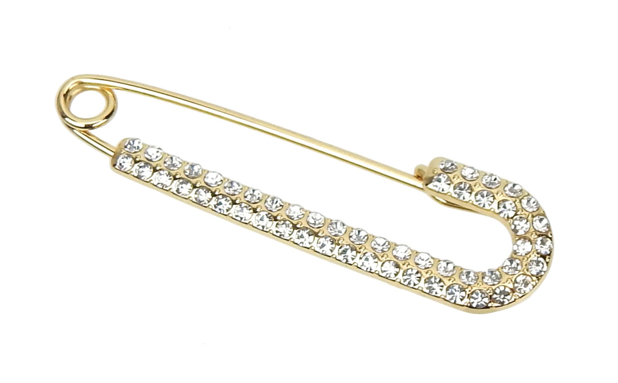 Ella Jonte Anstecknadel, Brosche Gold mit Strass – Elegante Verschlussnadel