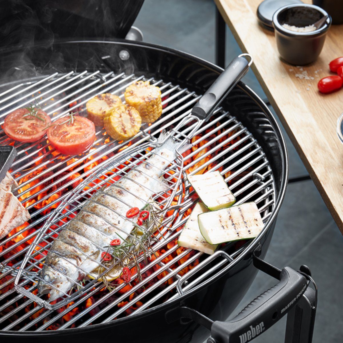 GEFU Grillschale Fischbräter BBQ, Edelstahl, Kunststoff