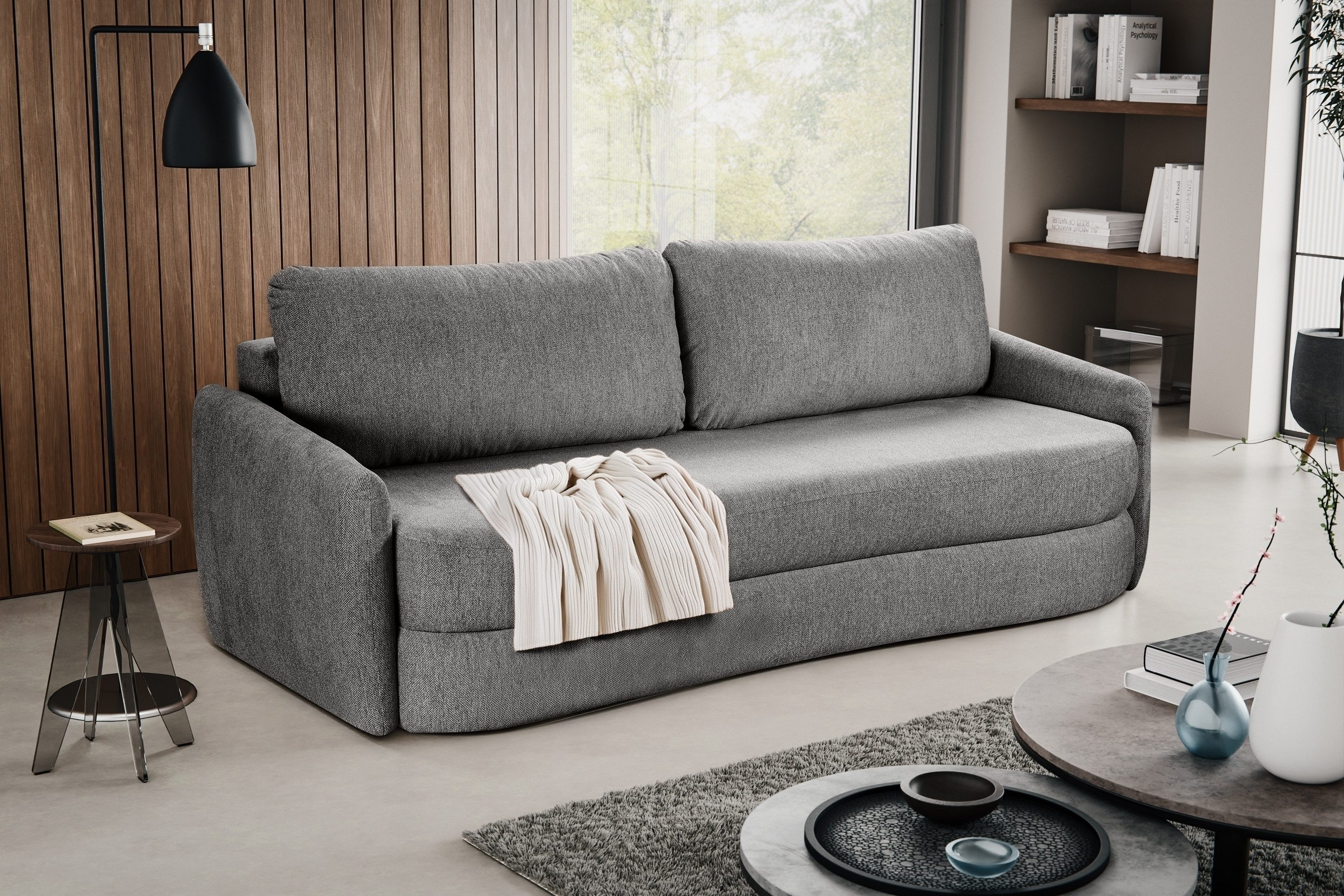 freiraum Schlafsofa Diana, in grau, Strukturstoff - 231x93x108cm (BxHxT)