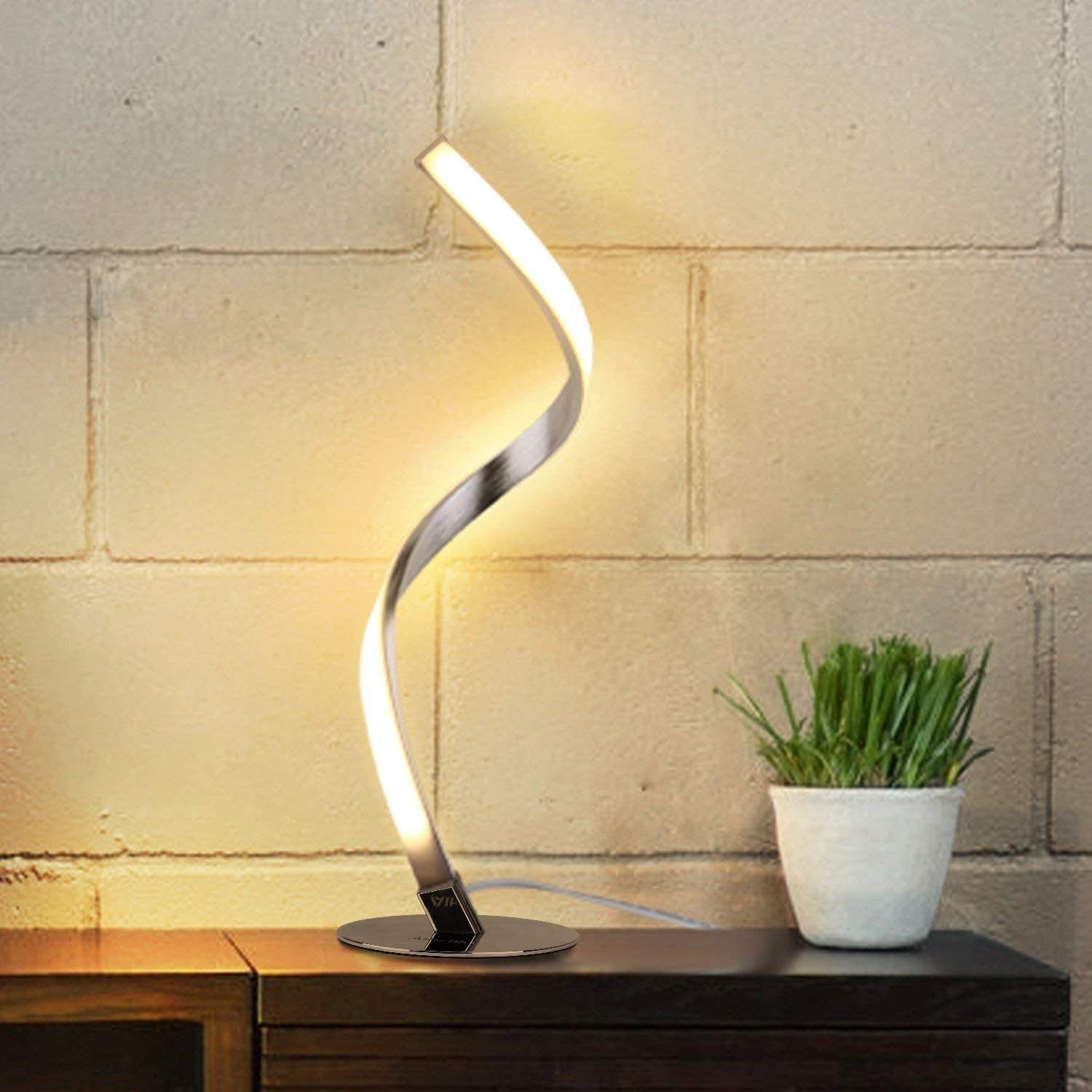 6W Licht, Kabel mit Schreibtischlampe warmweißes LED 1,5m Spiralbogen, mit LED-Tischlampe TUABUR