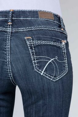 SOCCX Regular-fit-Jeans mit Kontrast-Steppungen